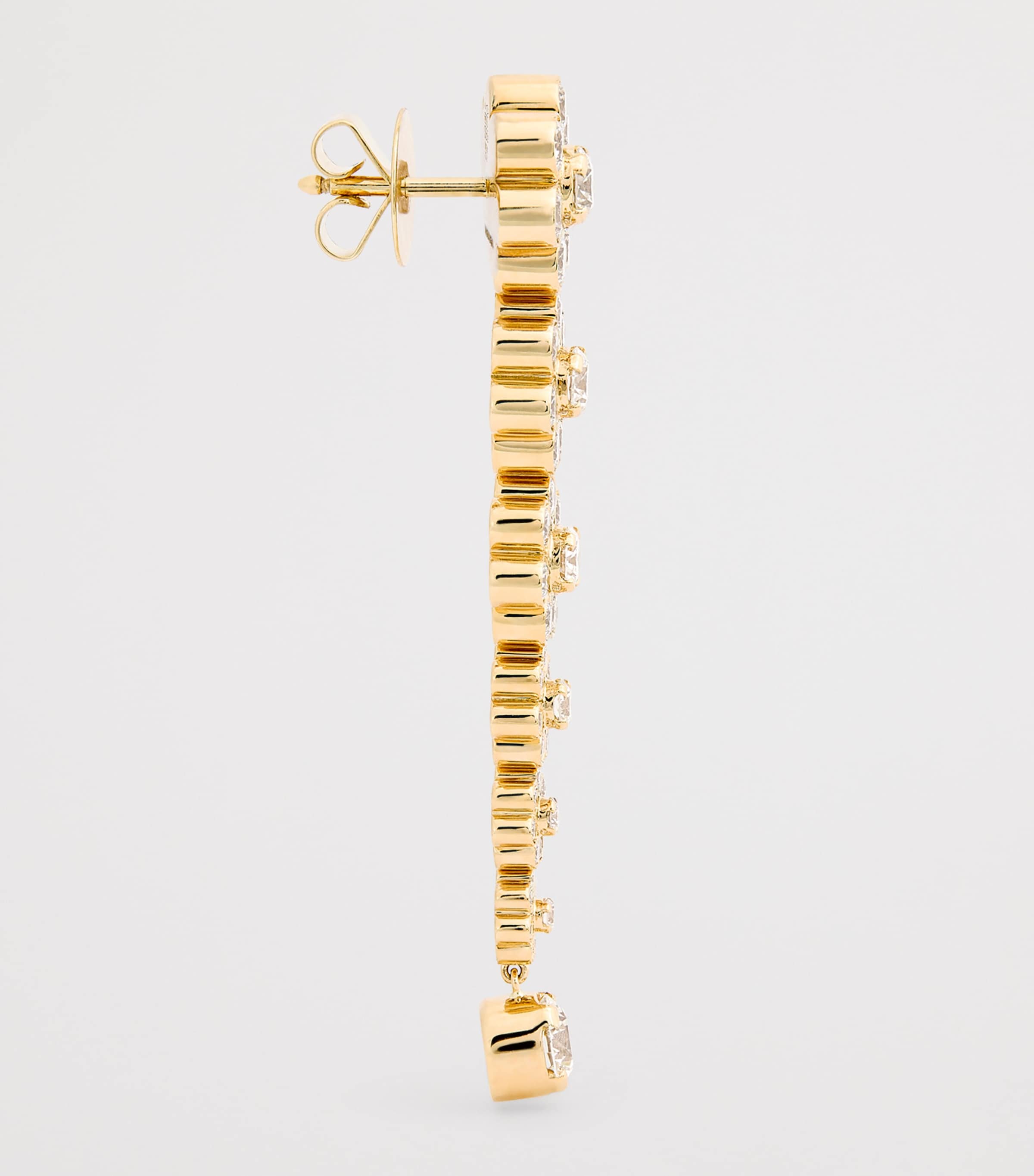 Yellow Gold and Diamond Fontaine de Fleurs Earrings YELLOW GOLD Image 4