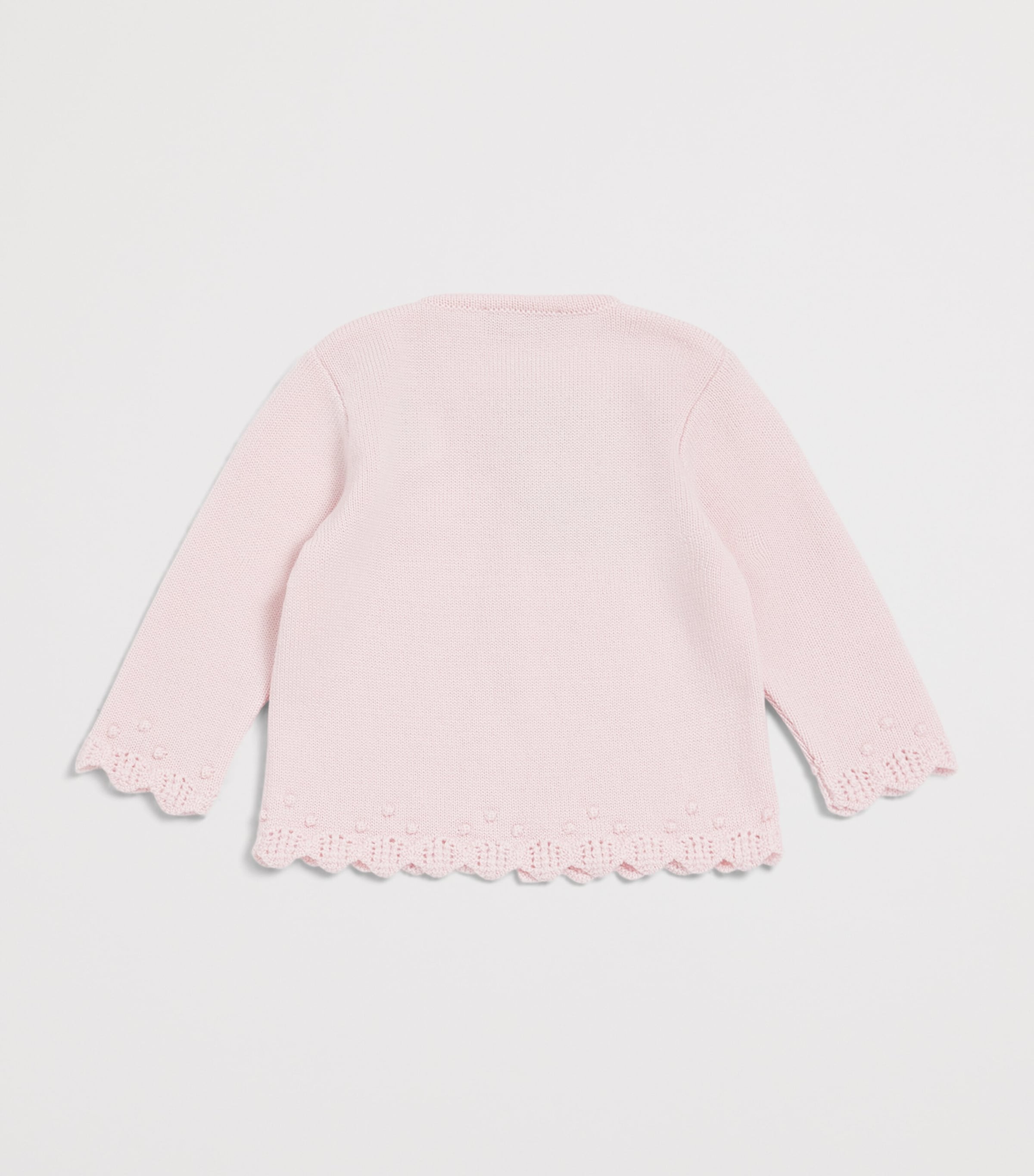 Paz Rodriguez Cotton Knitted Cardigan (1-24 Months) Light Pink Image 2