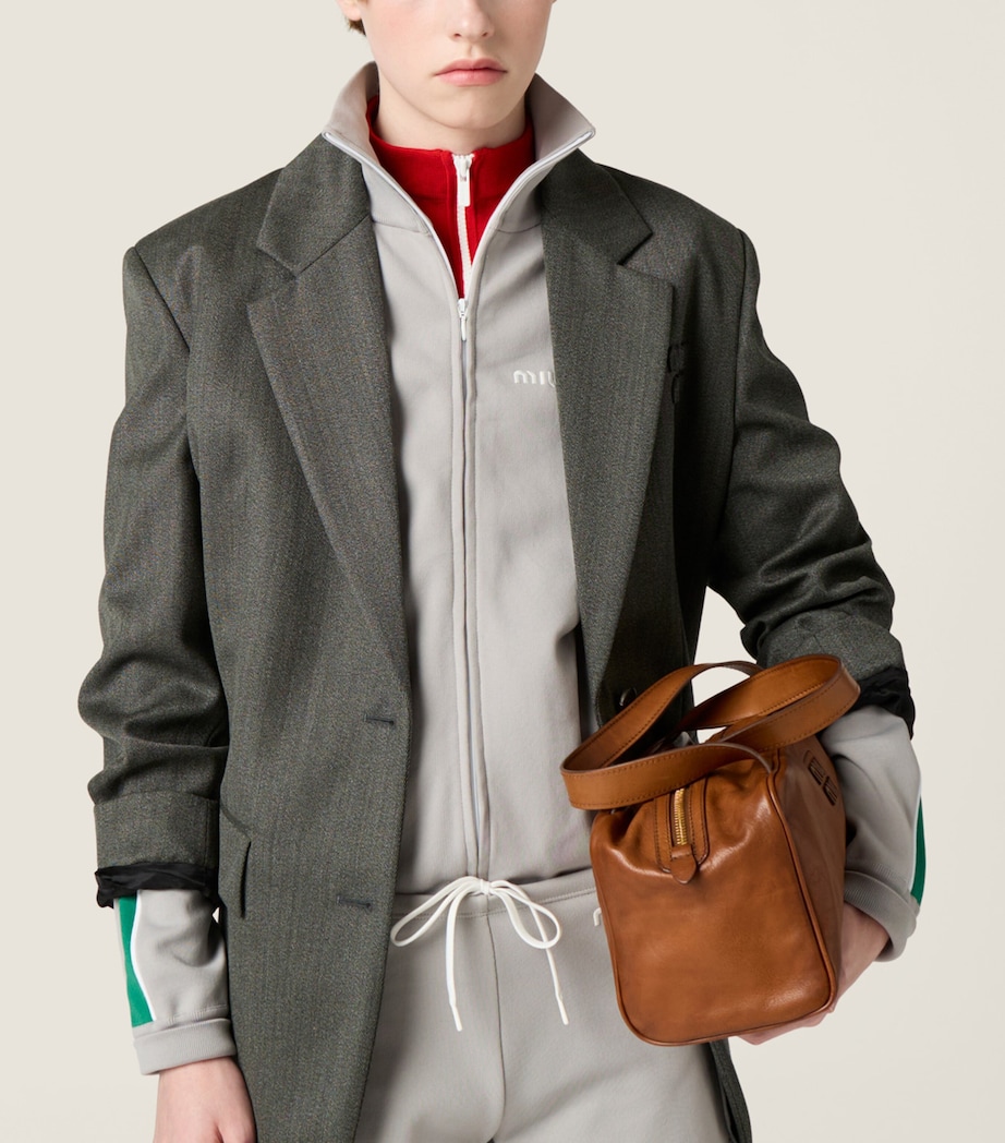 Miu Miu Womens Technical Yarn Zipped Sweatshirt Image 4