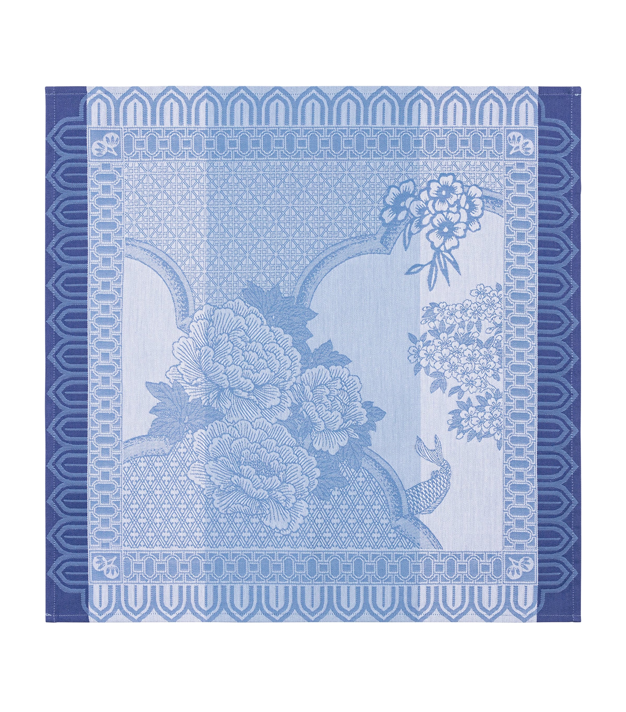 Le Jacquard Français Cotton Promenade Impériale Napkin (50cm x 50cm) Blue Image 1