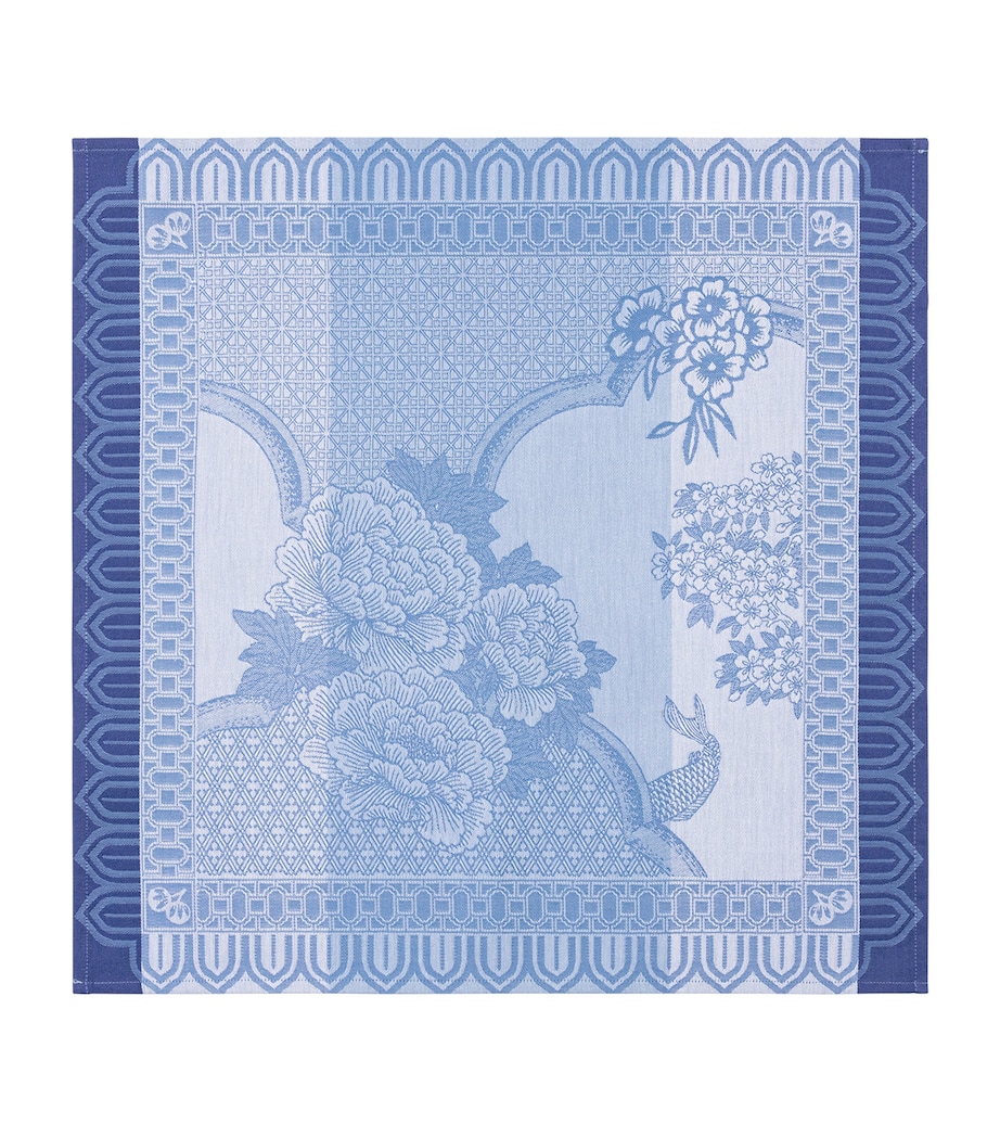 Le Jacquard Français Cotton Promenade Impériale Napkin (50cm x 50cm) Blue Image 1