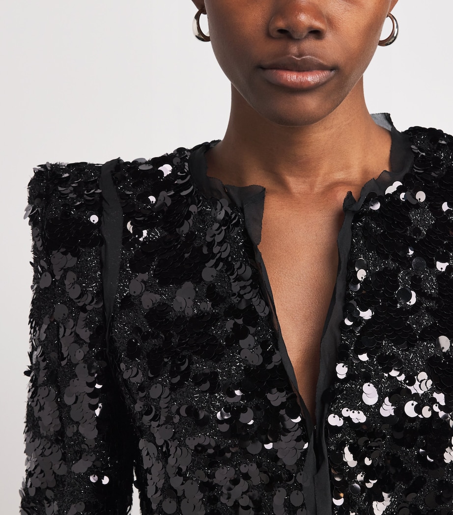 Sequinned Shai Jacket BLAC BLACK Image 6
