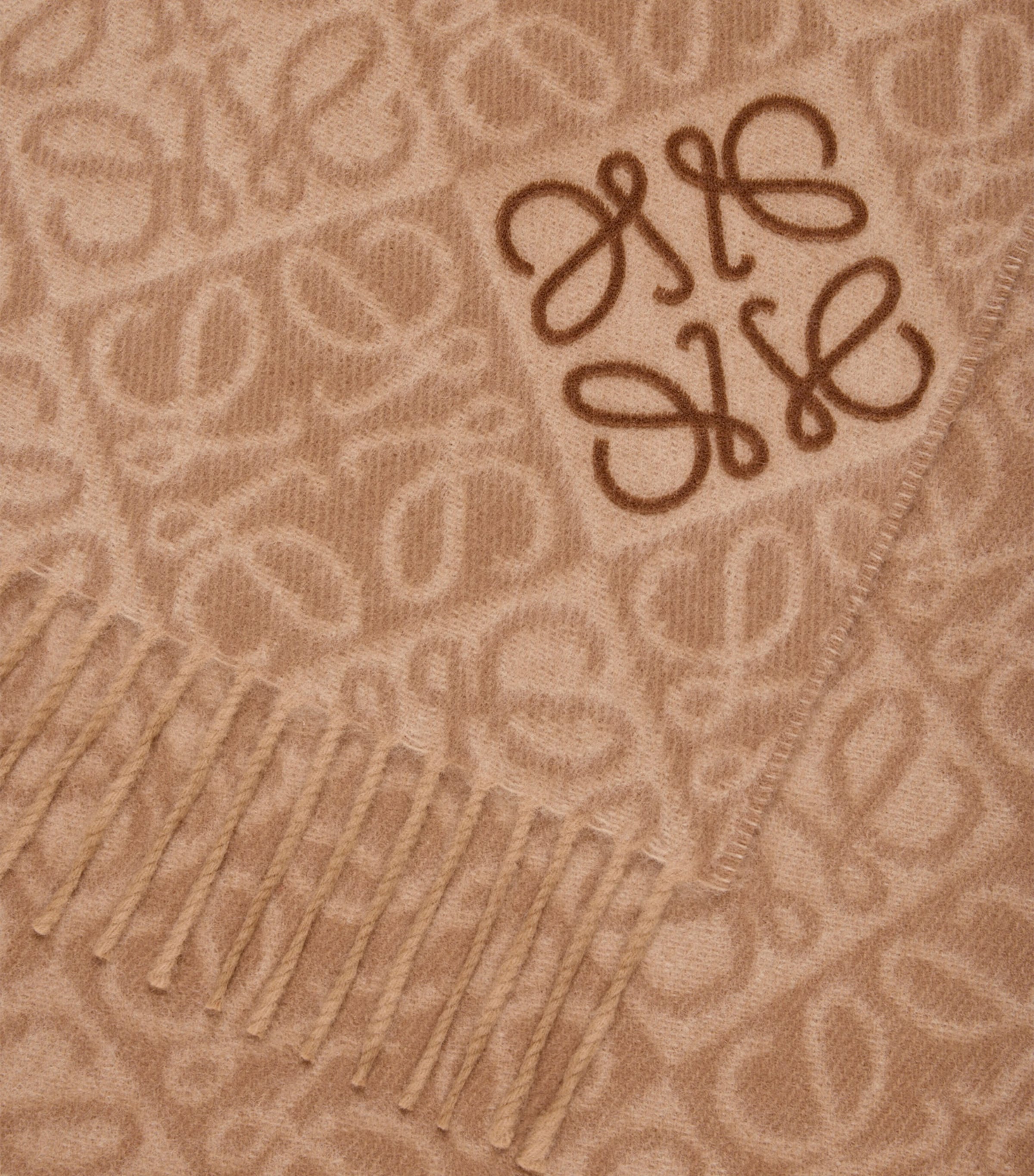 Wool-Cashmere Anagram Scarf MOCHA Image 3