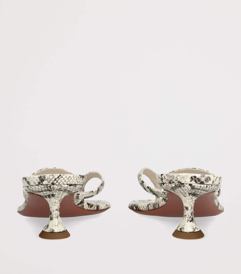 Snake-Embossed Leather Juliette Heeled Sandals 45 BEIGE COMB Image 2