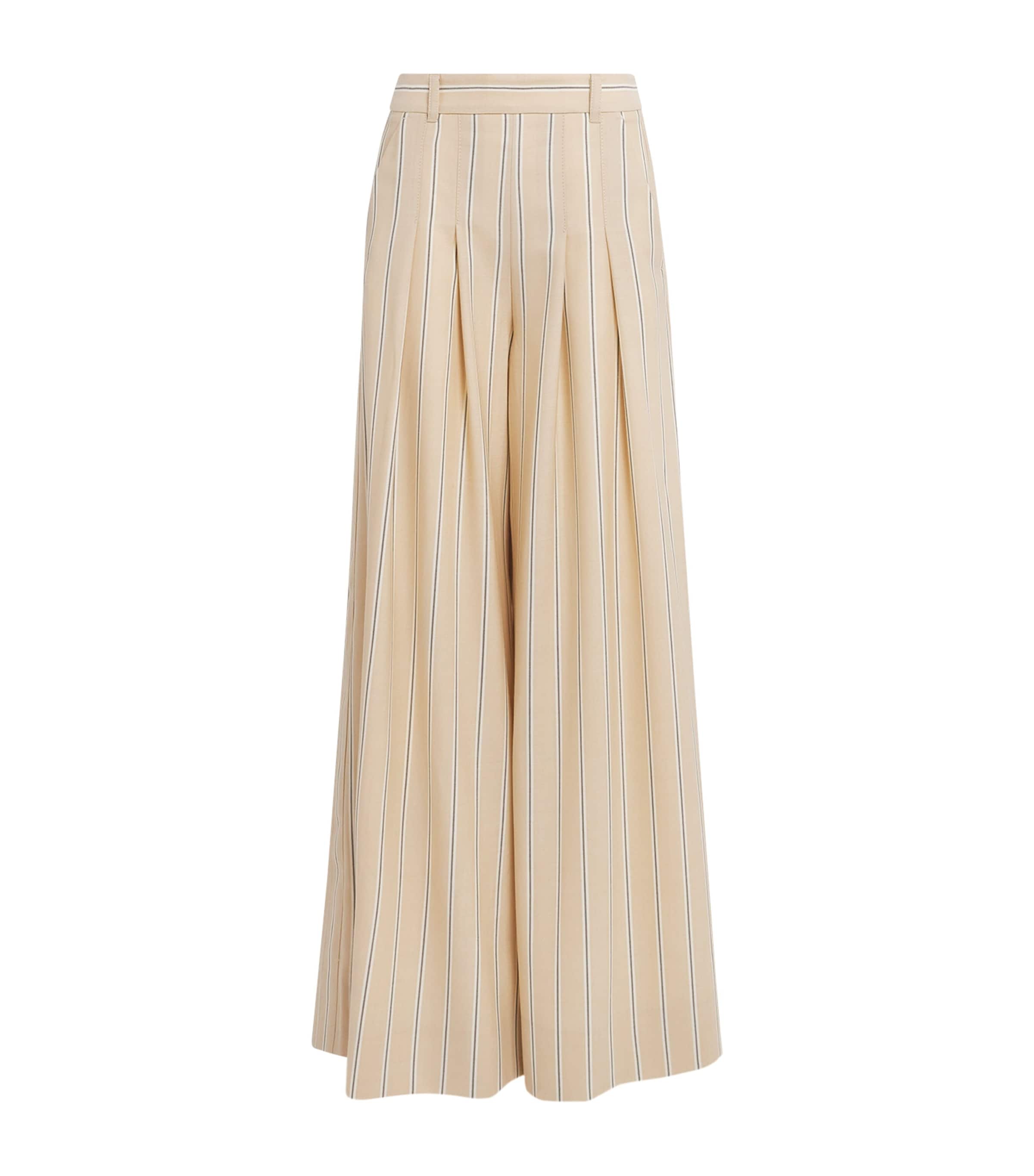 ME+EM Womens Wool-Blend Ultra-Wide Trousers Pale Stone Image 1