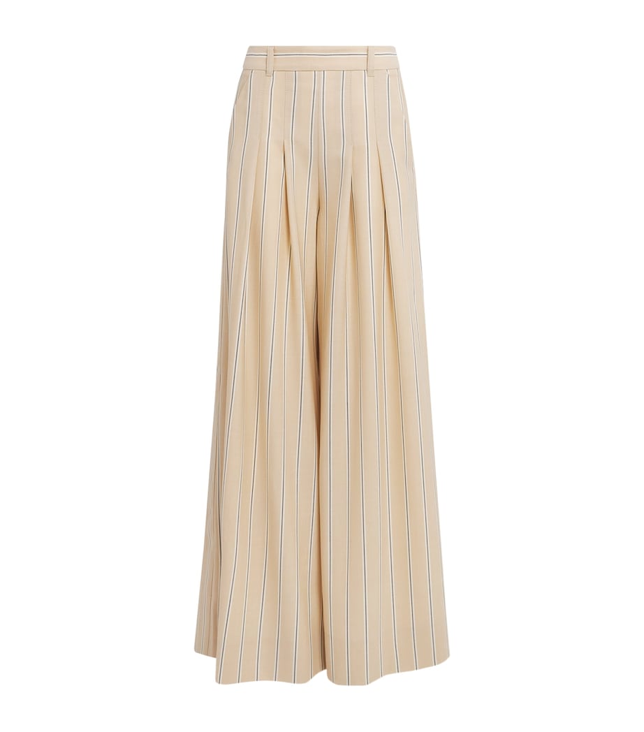 ME+EM Womens Wool-Blend Ultra-Wide Trousers Pale Stone Image 1