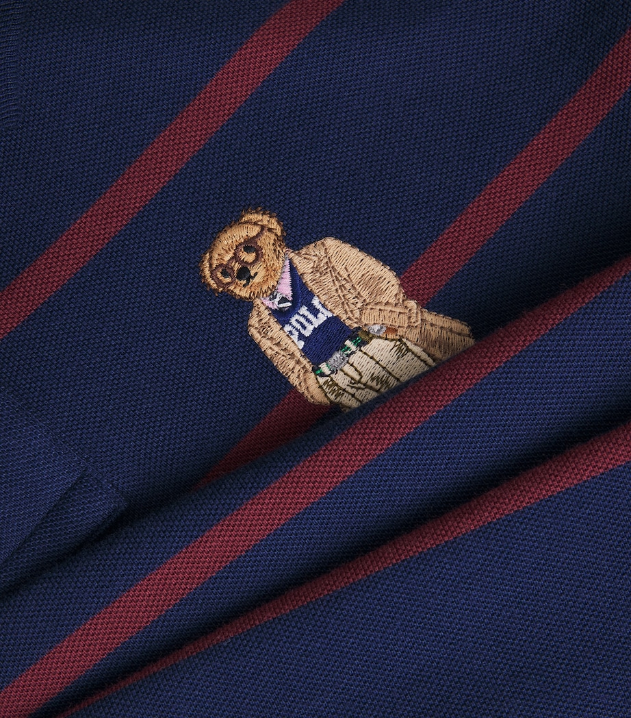 Striped Heritage Polo Bear Polo Shirt NAVY Image 5