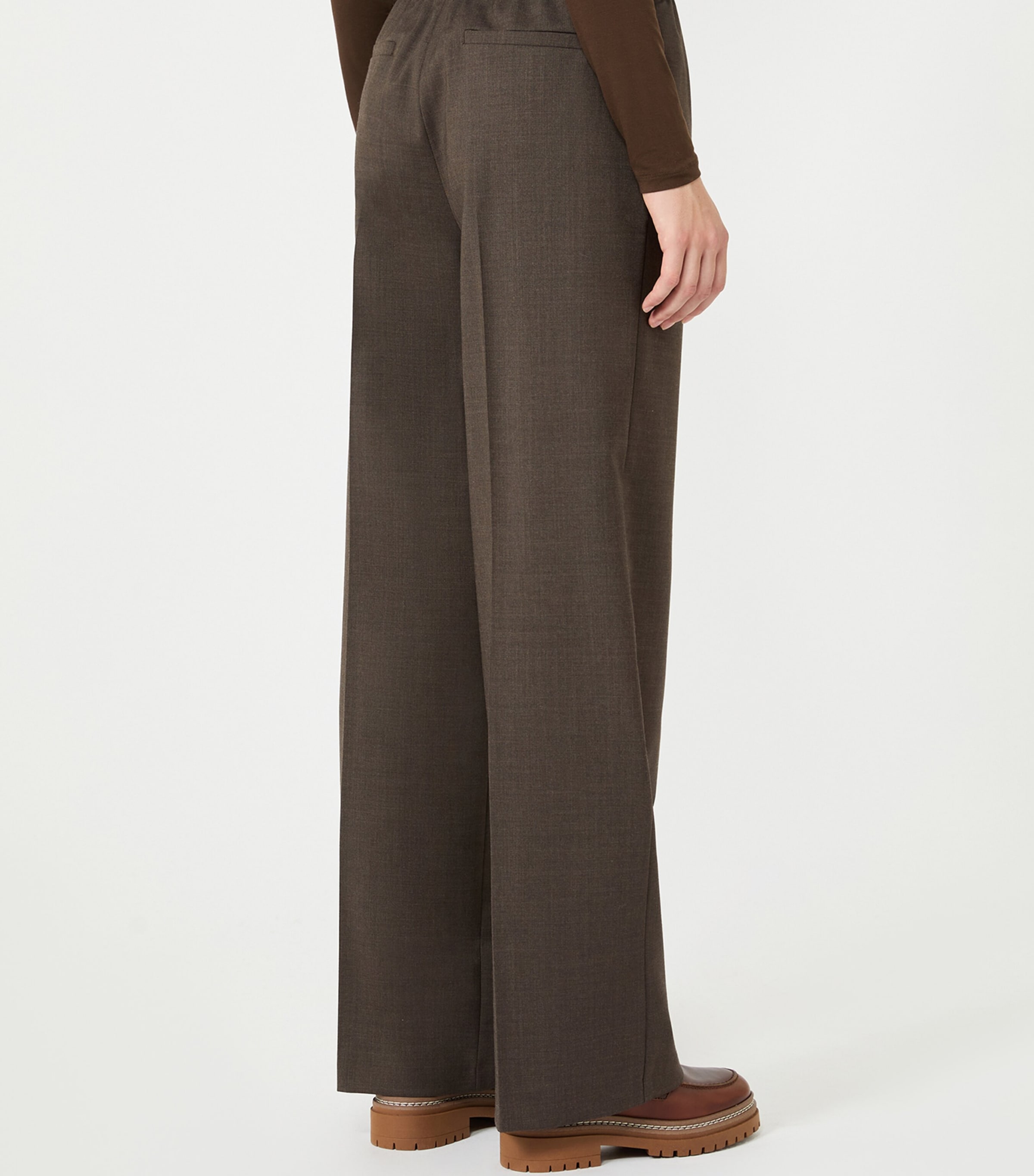 Weekend Max Mara Womens Wool-Blend Straight Trousers Brown Image 4