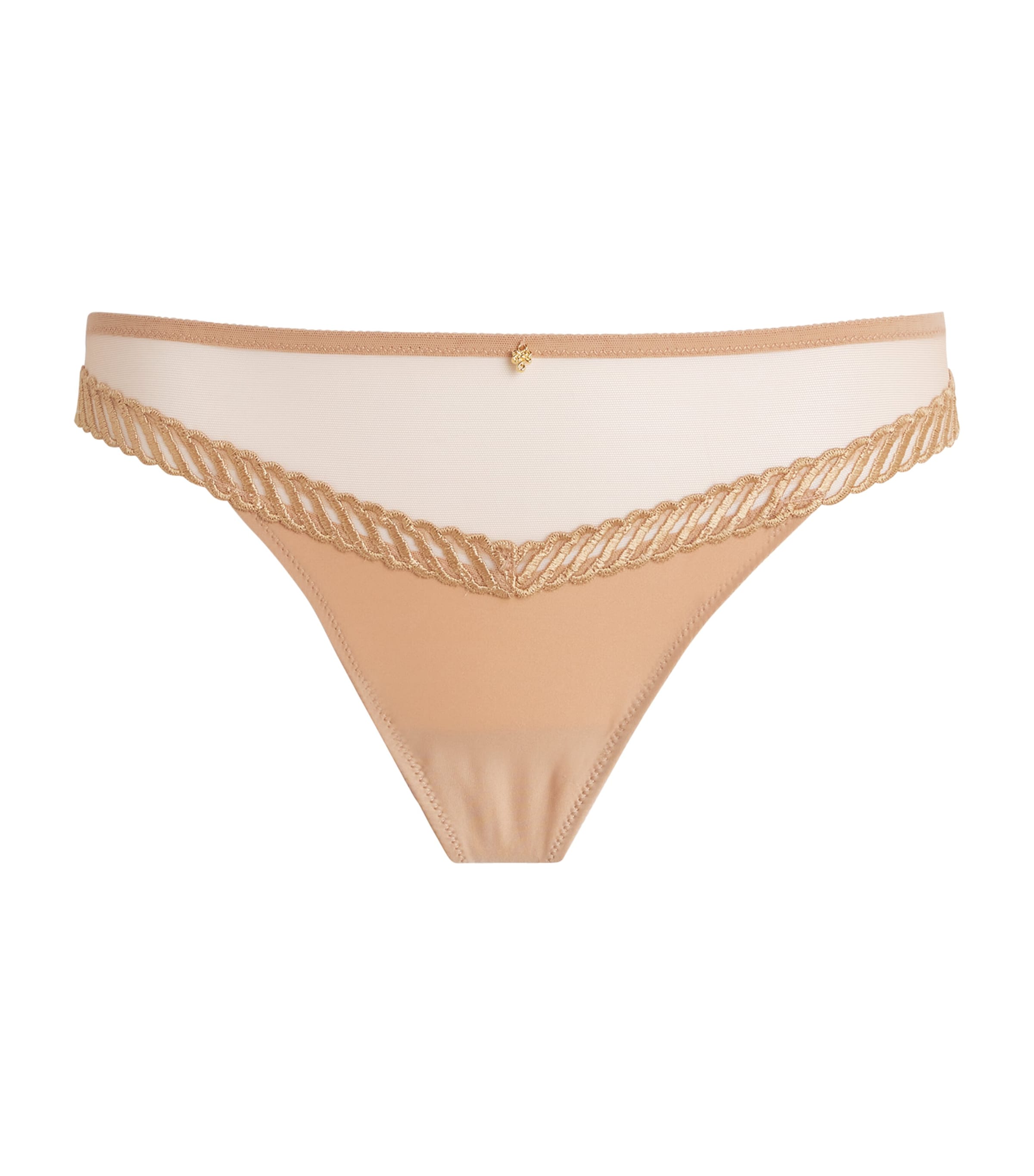 Aubade Womens Sheer Emotion Tanga Sand Image 1
