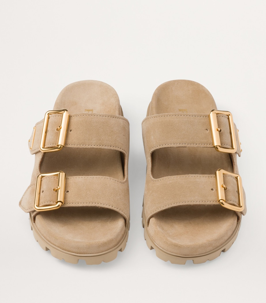 Suede Buckle Slides F0379 Image 2