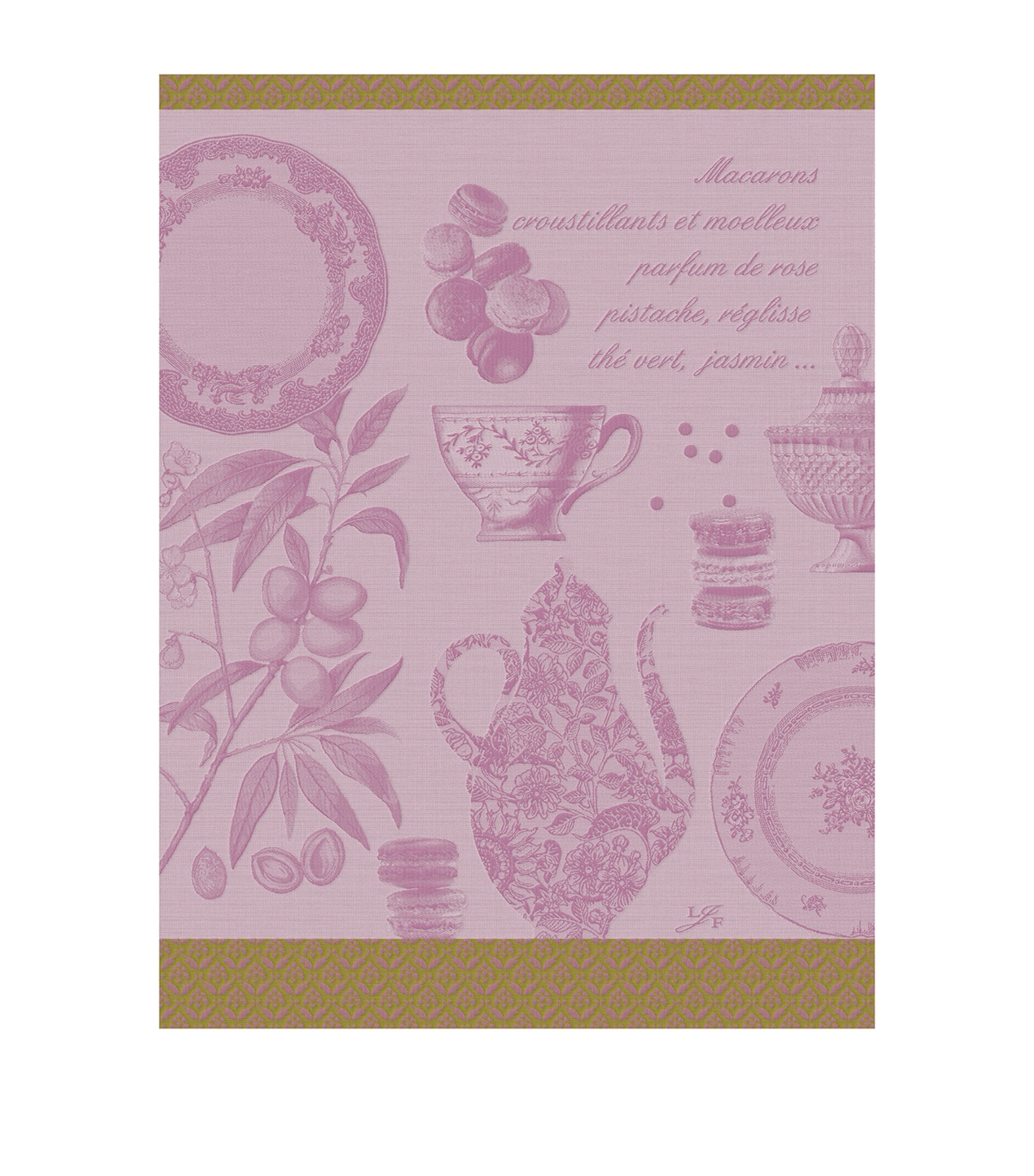 Le Jacquard Français Cotton Macarons Tea Towel (60cm x 80cm) Rose Image 1