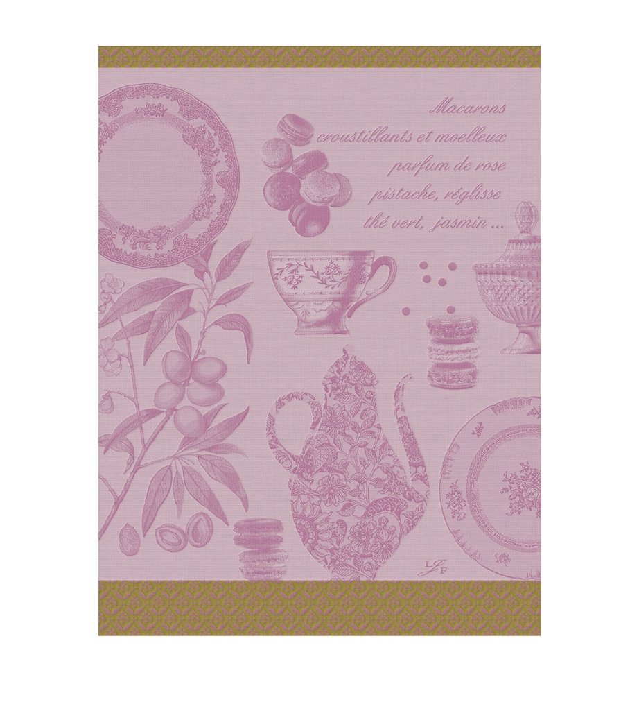 Le Jacquard Français Cotton Macarons Tea Towel (60cm x 80cm) Rose Image 1