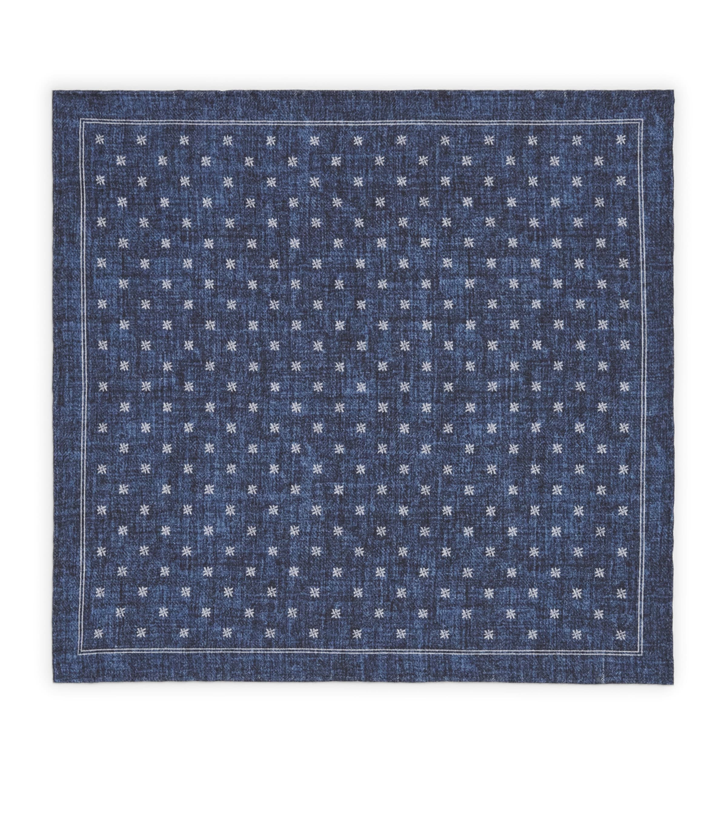 Eleventy Cotton-Wool Pocket Square Royal Image 1