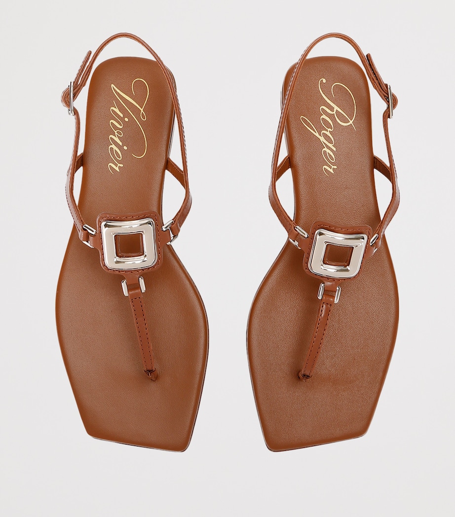 Roger Vivier Leather Viv By The Sea Sandals Mid Brown Image 4