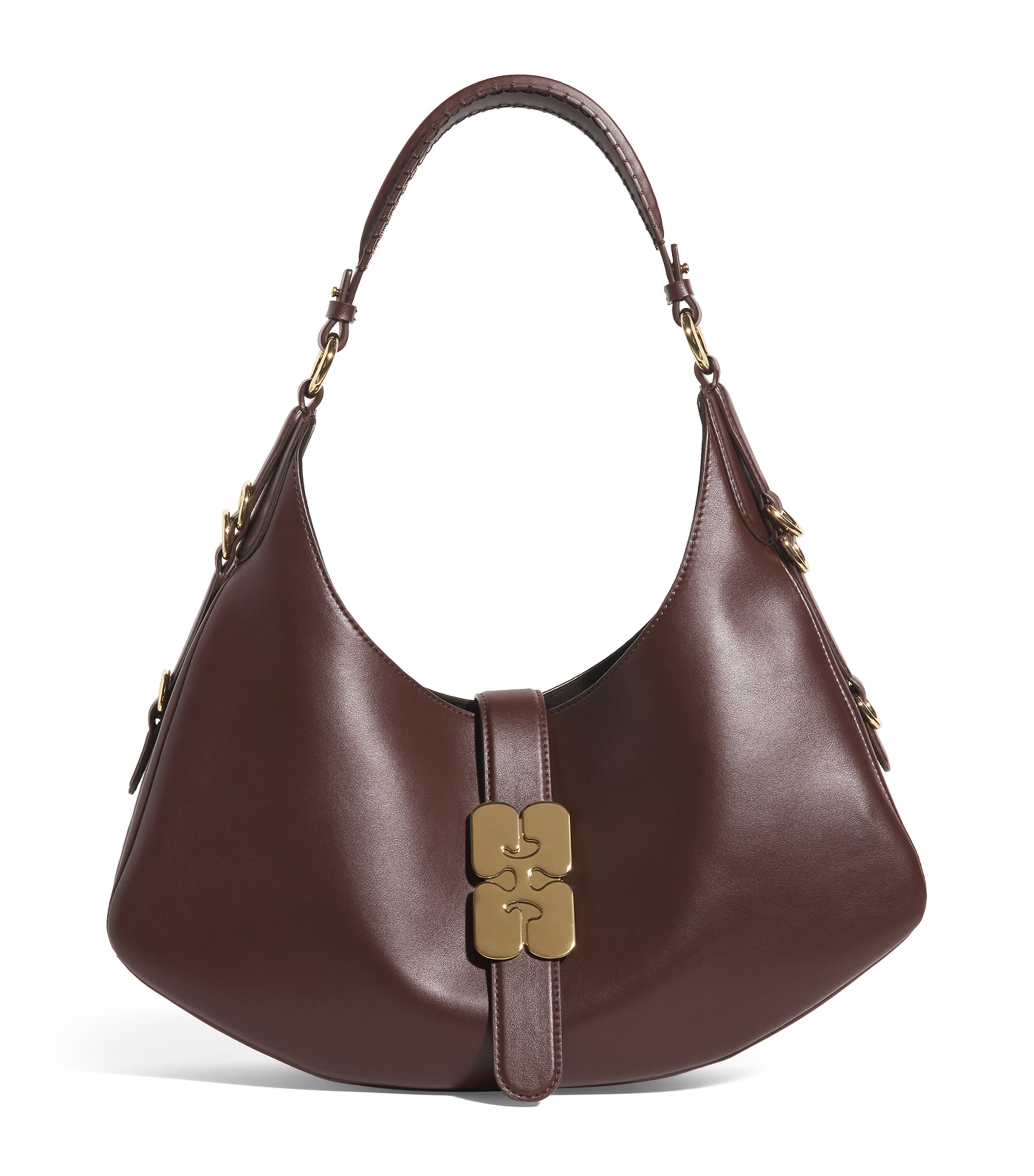 Ganni Small Kat Shoulder Bag In Brown