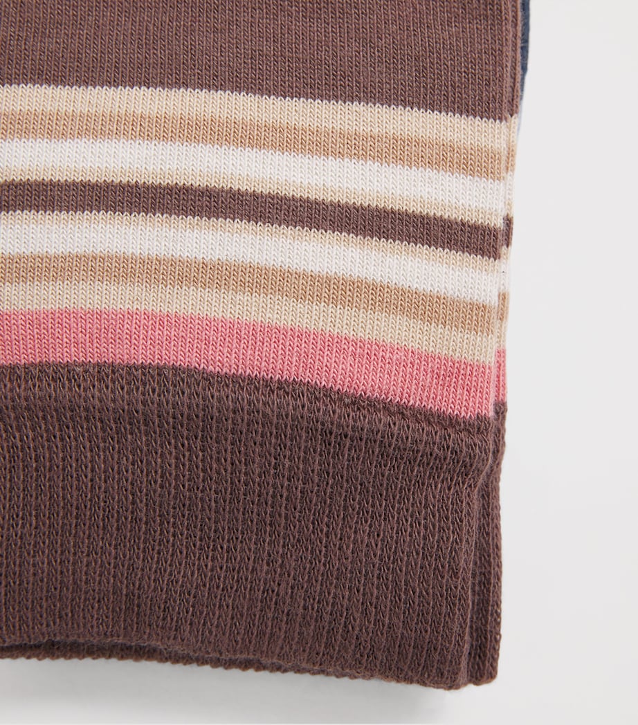 Barbour Mens Cotton-Blend Summer Stripe Socks (Pack of 2) Pink/navy Image 2