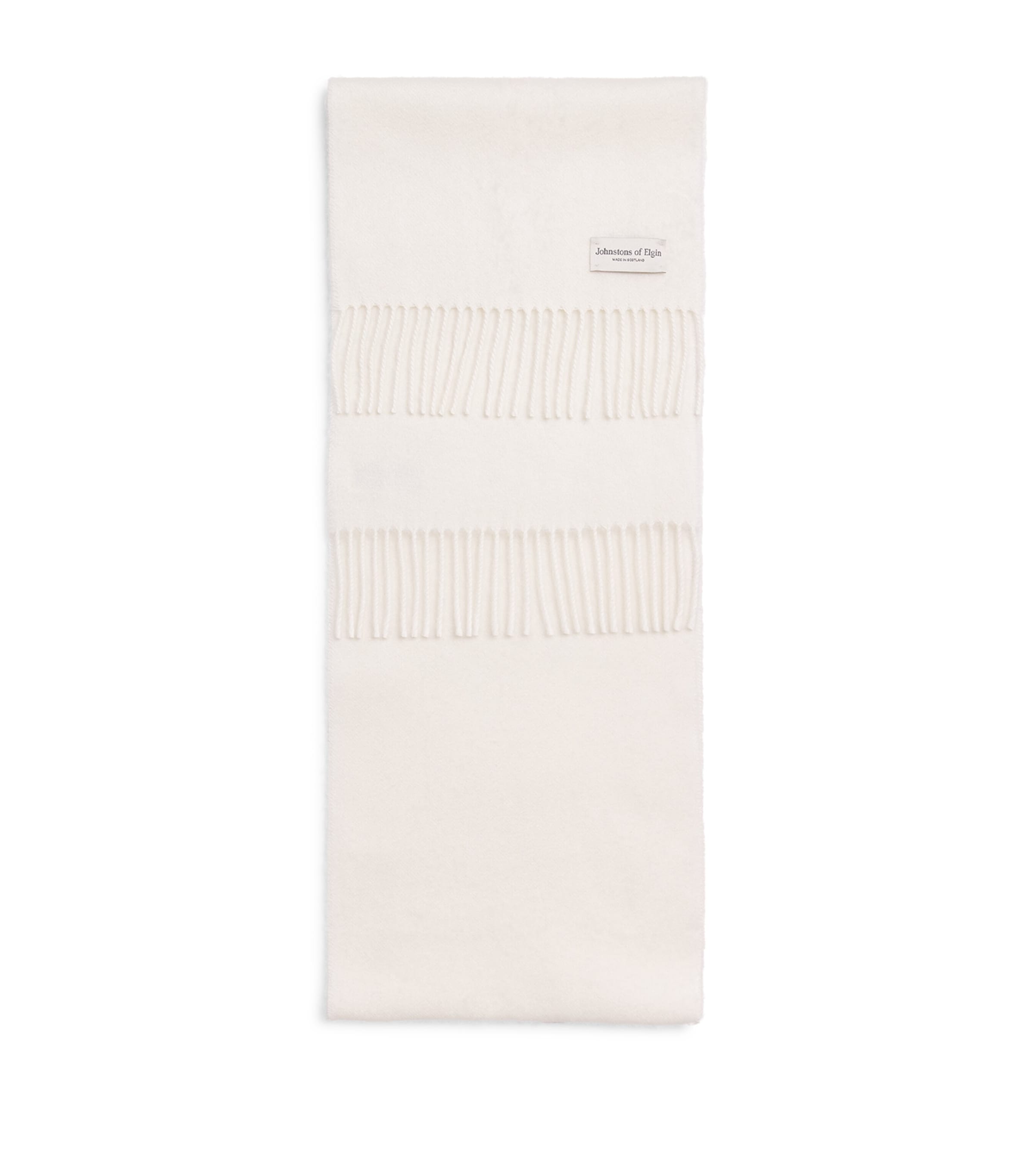 Johnstons Of Elgin Natural Cashmere Scarf White Image 1