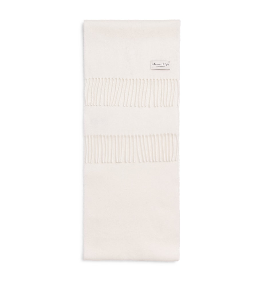 Johnstons Of Elgin Natural Cashmere Scarf White Image 1