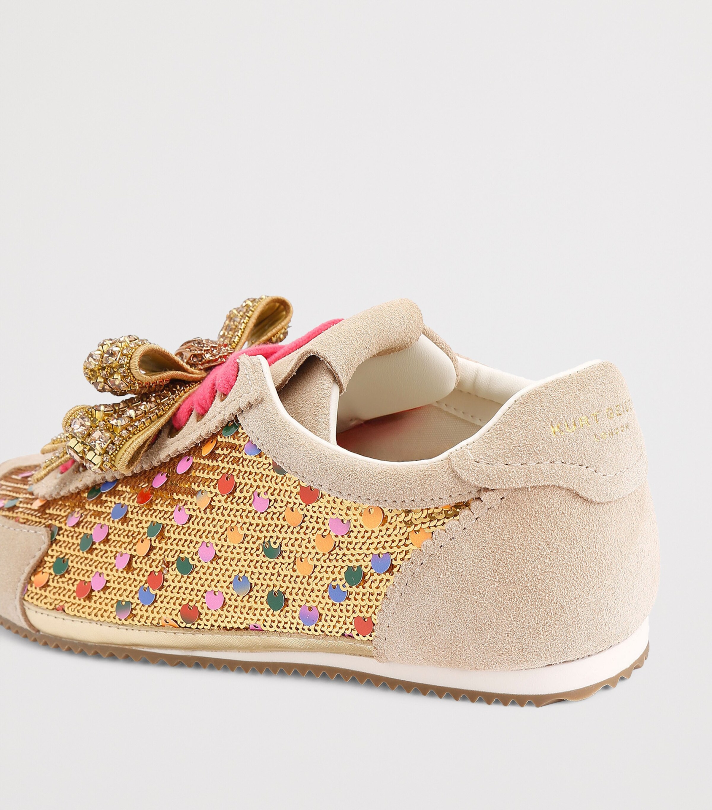 Suede Embellished Bow Islington Sneakers GOLD COMB Image 2
