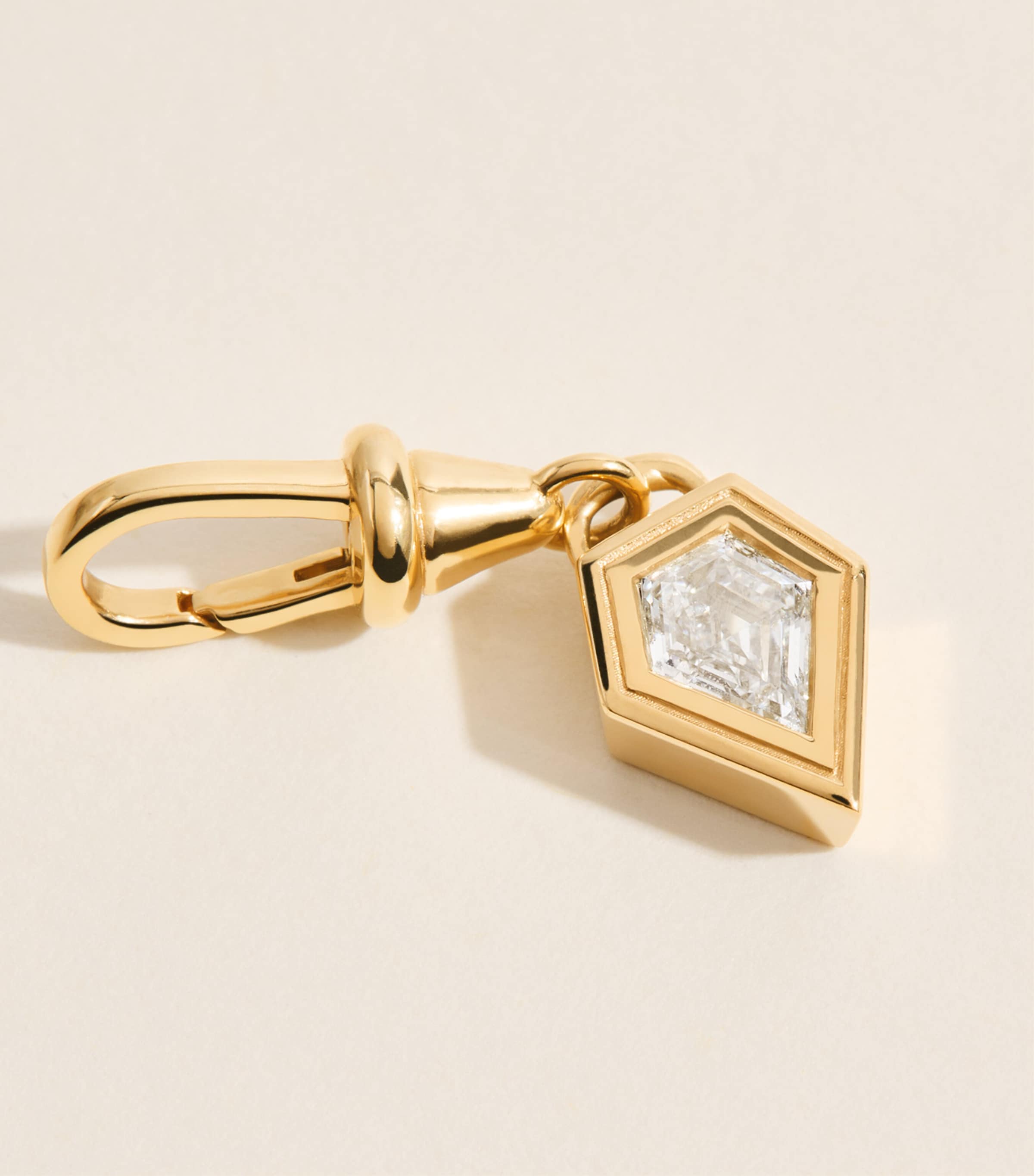 Azlee Yellow Gold and Shield Diamond Le Nouveau Charm Yellow Gold Image 3
