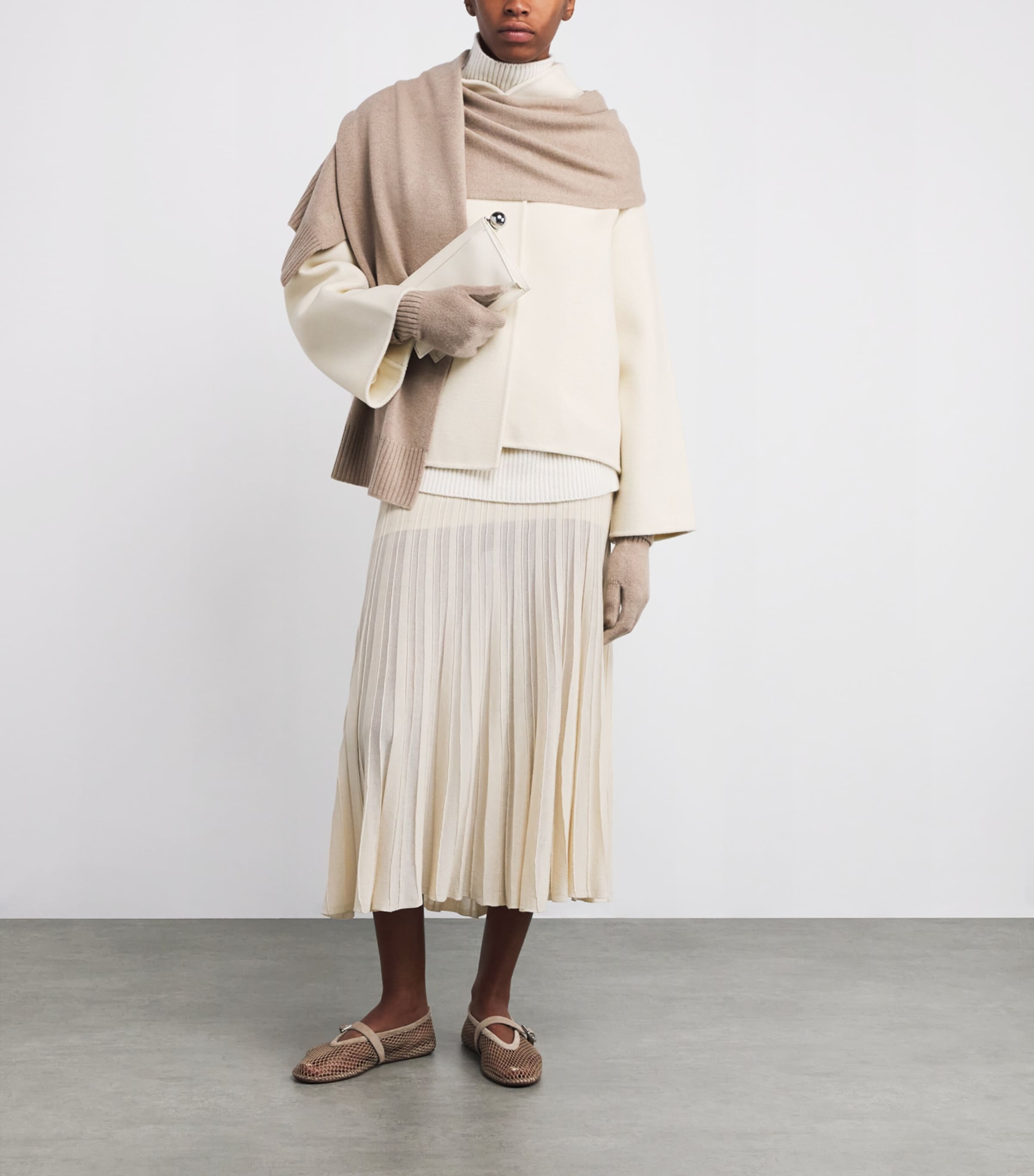 Wool-Cashmere Short Jacket FEATHER WHITE Image 2