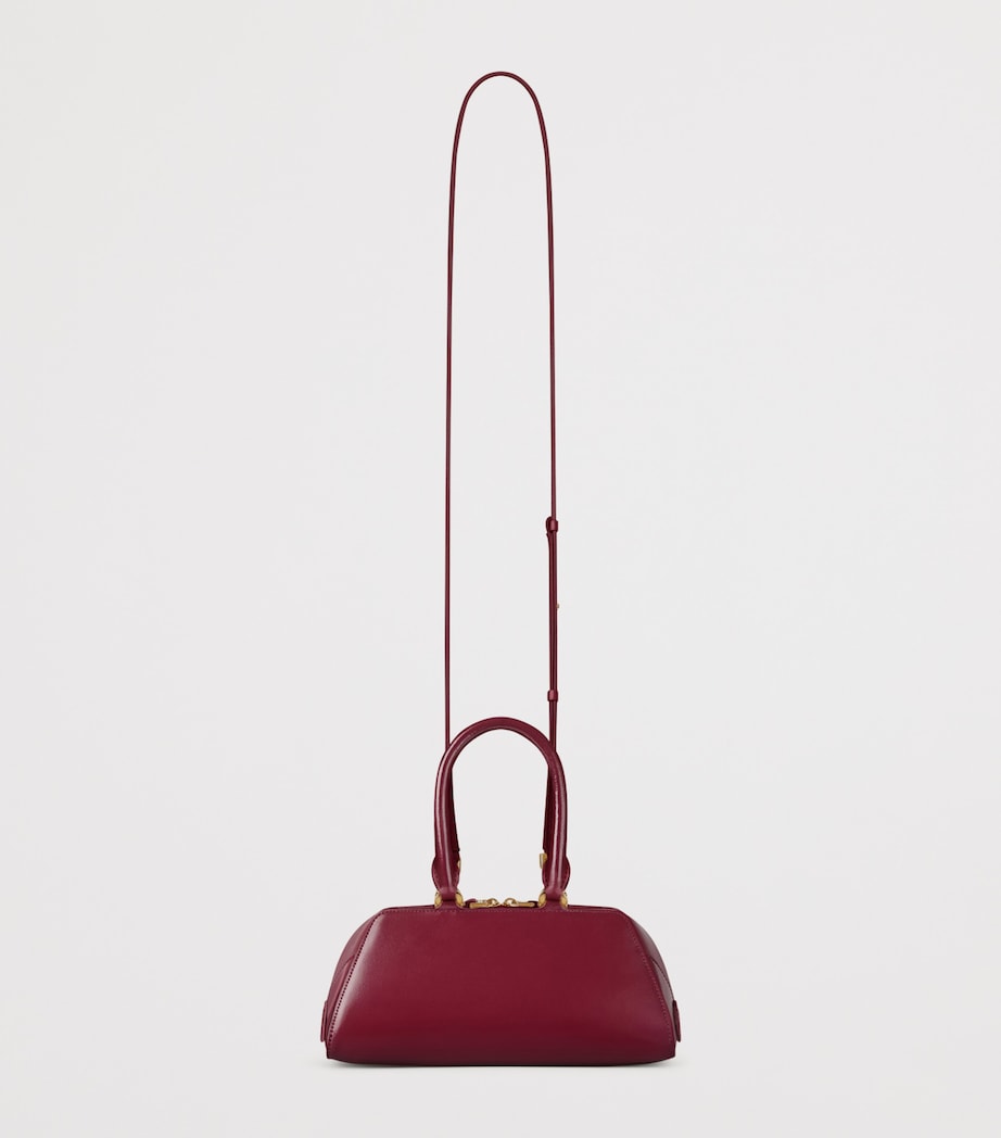 Mini Leather Antigona Cube East-West Top-Handle Bag BURGUNDY Image 4