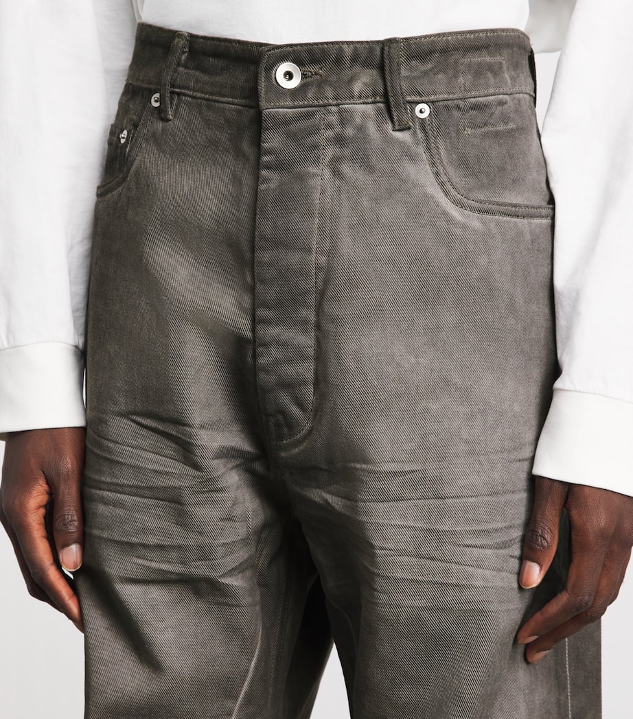 Rick Owens Mens Geth Wide-Leg Jeans Dark Dust Image 3