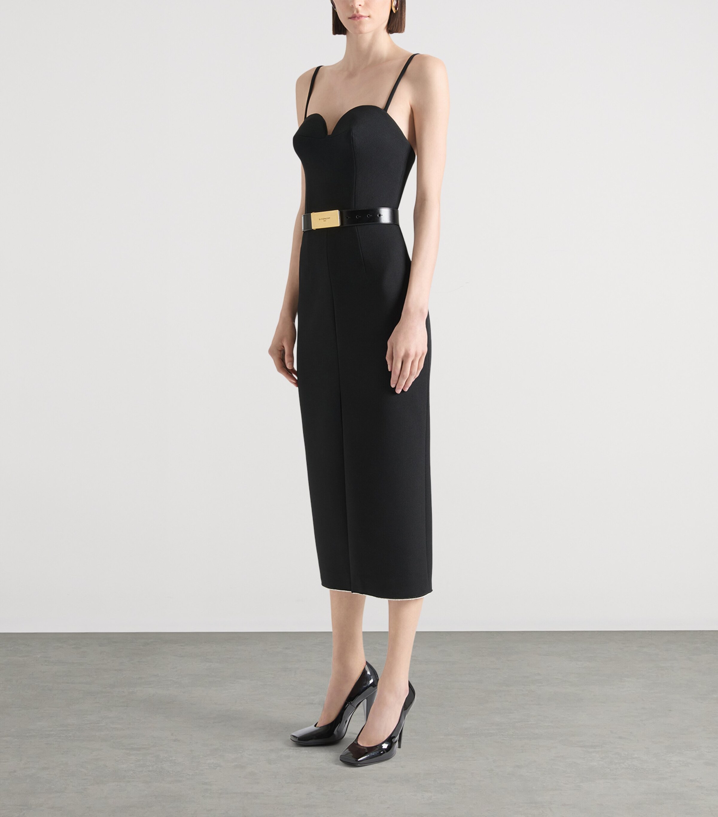 Calfskin Logo-Plaque Belt BLACK Image 2