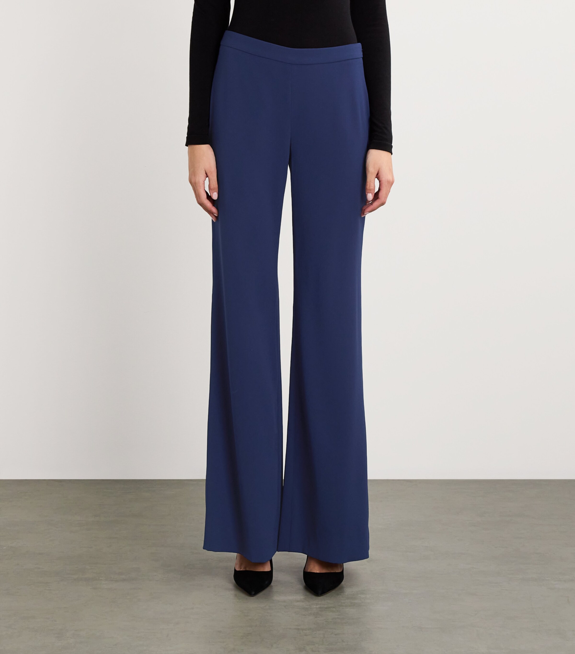 SABINA BILENKO Womens Willow Wide-Leg Trousers Navy Image 3