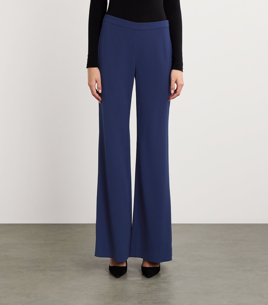 SABINA BILENKO Womens Willow Wide-Leg Trousers Navy Image 3