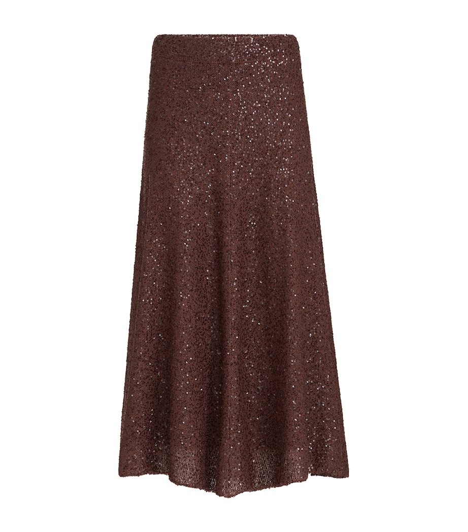 Brunello Cucinelli Womens Linen-Cashmere-Silk Midi Skirt Image 1