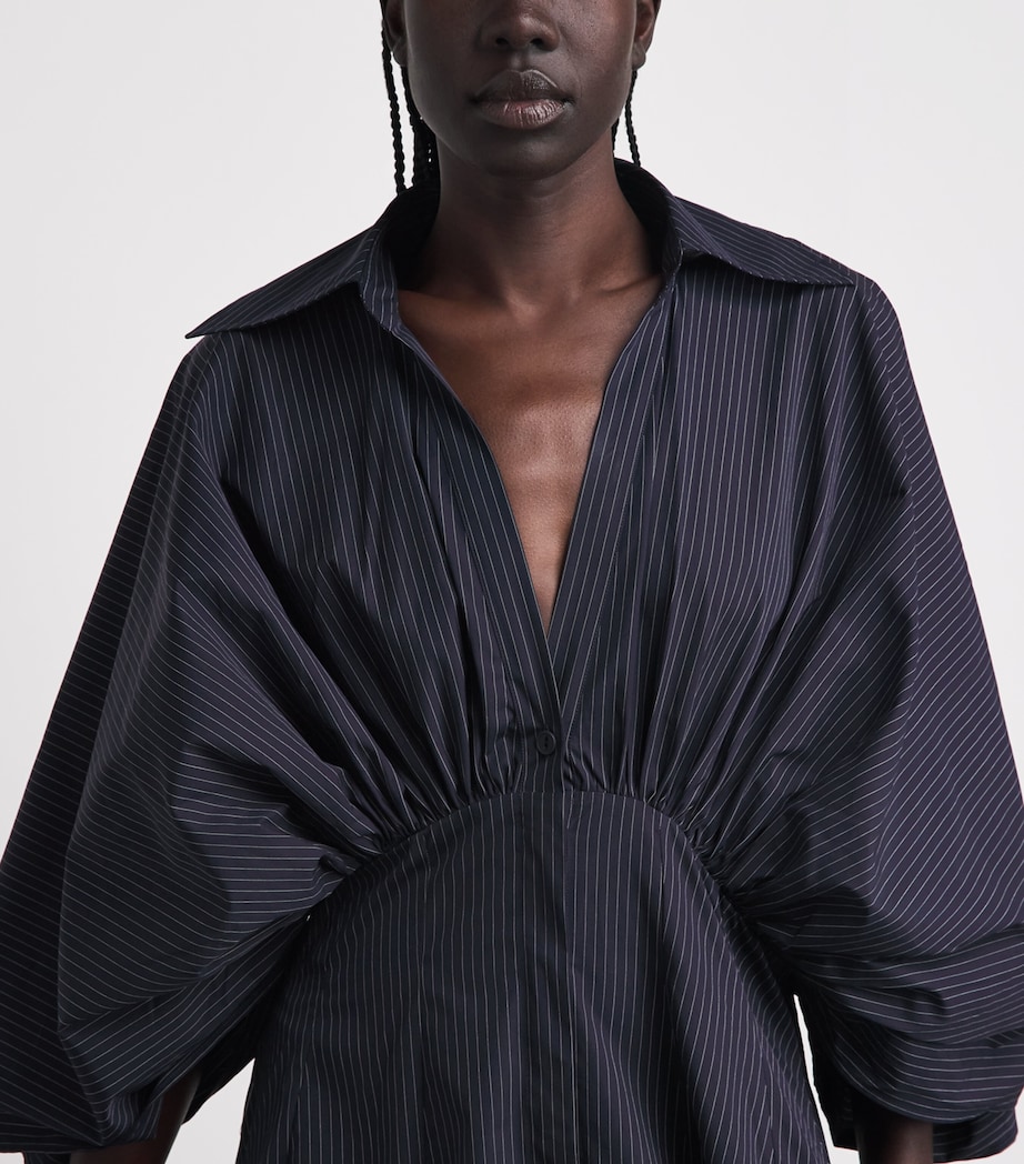 palmer harding shirt dress Palmer Harding April Striped Cotton-poplin Midi Shirt Dress In Navy
