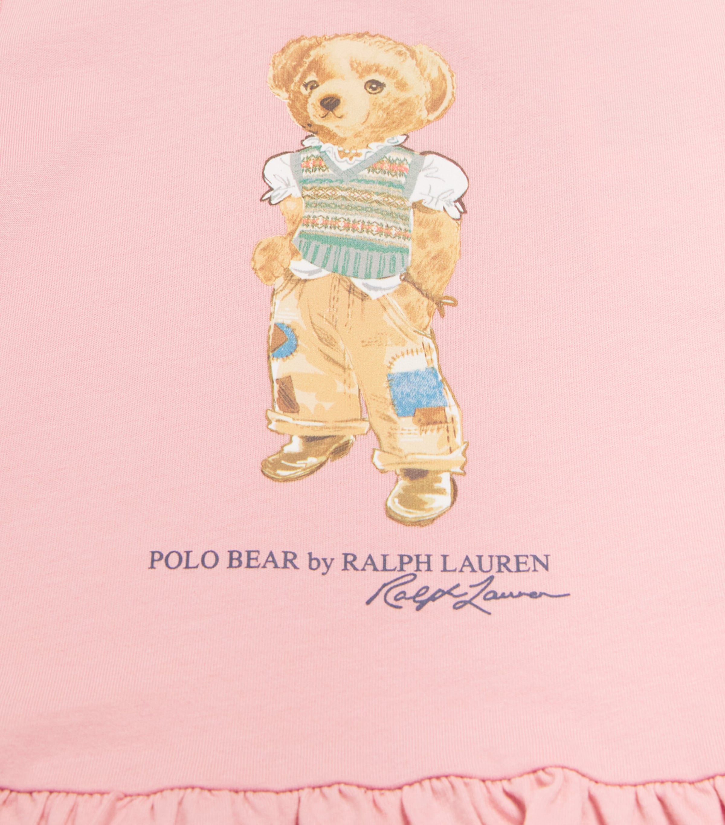 Ralph Lauren Kids Cotton Polo Bear T-Shirt (3-24 Months) Adirondack Rose Image 3