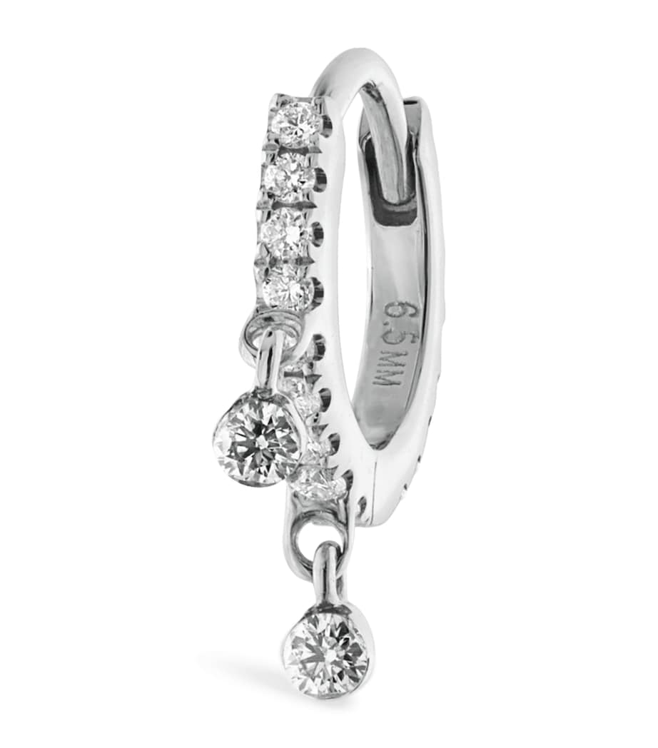 Diamond Eternity Double Dangle Earring (6.5mm) WHITE GOLD Image 1