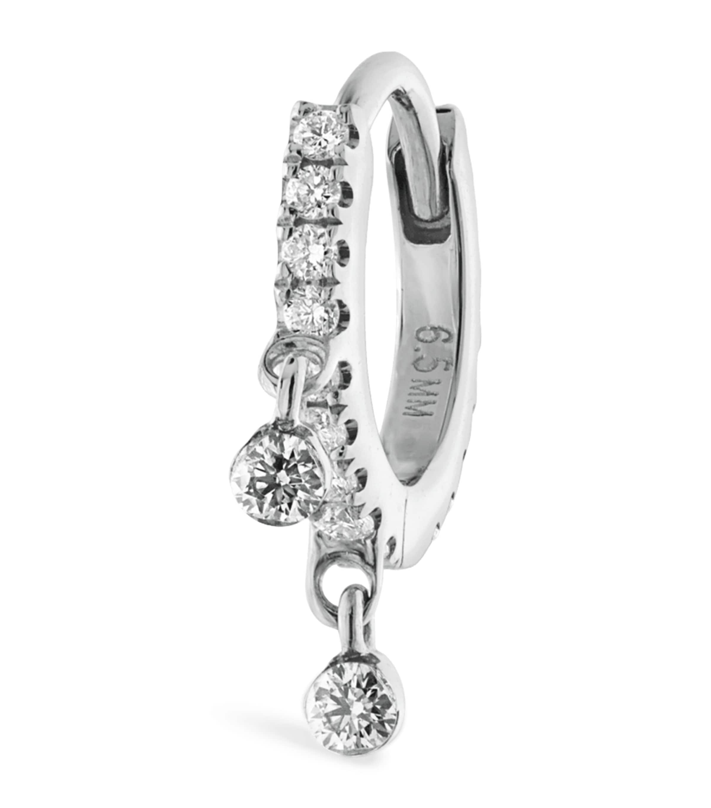 Maria Tash Diamond Eternity Double Dangle Earring (6.5mm) | Fine Jewellery | Fine Earrings | Single Earrings | Men Accessories | Jewellery | Earrings | Designers | Maria Tash