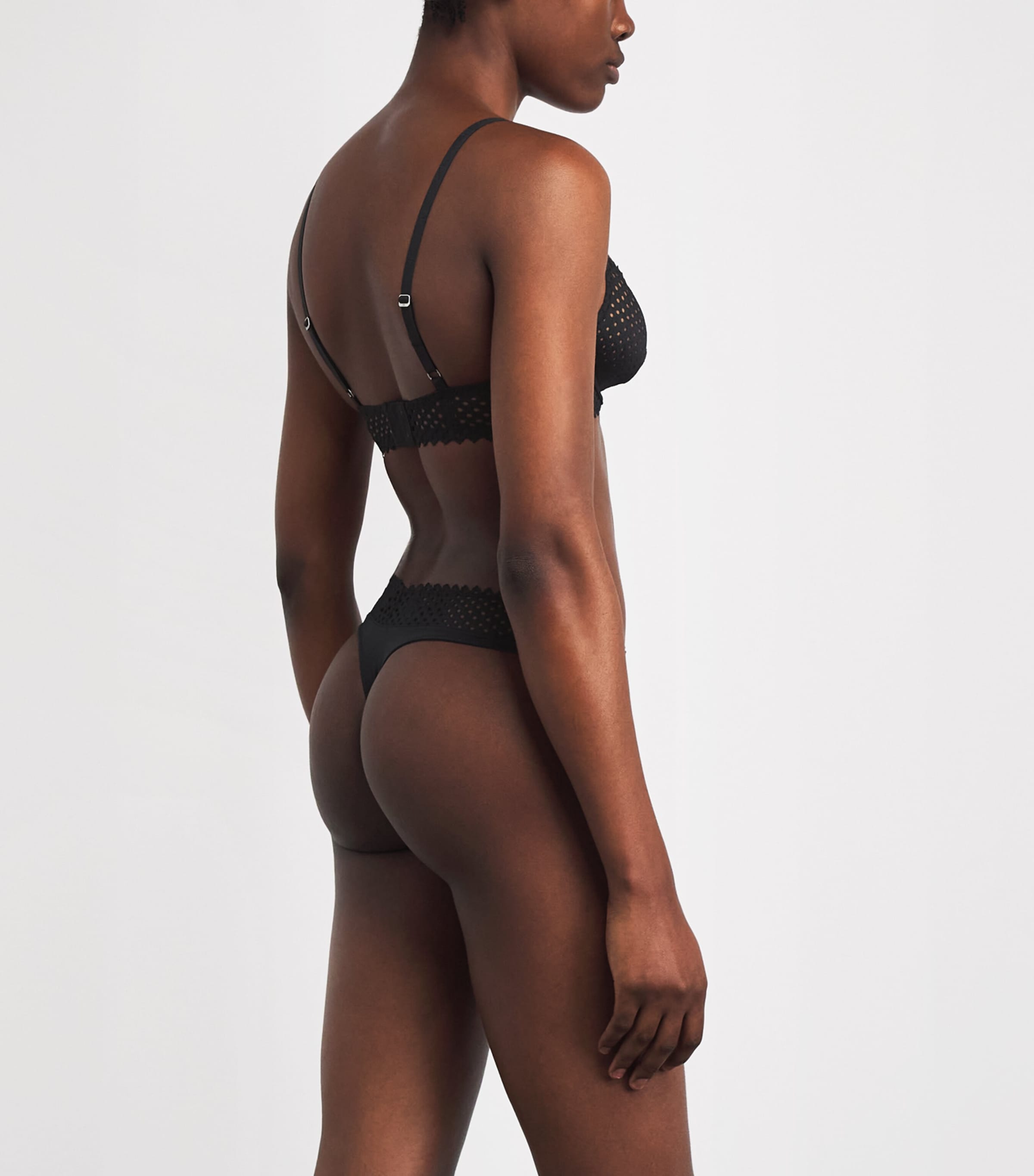 Wolford Womens Romantic Net Demi Bra Black Image 3