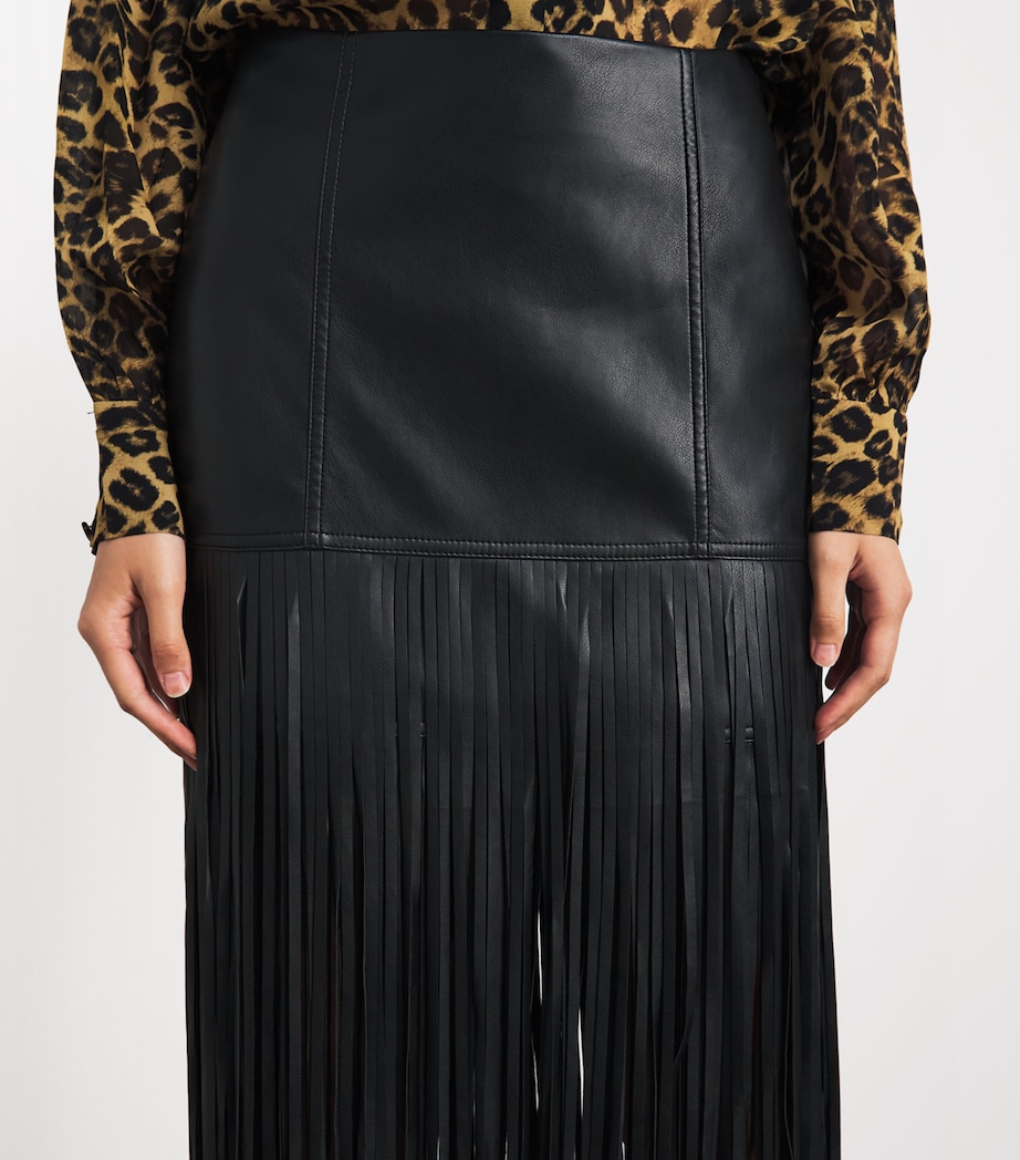 Toccin Womens Fringe Soren Mini Skirt Jet Image 3