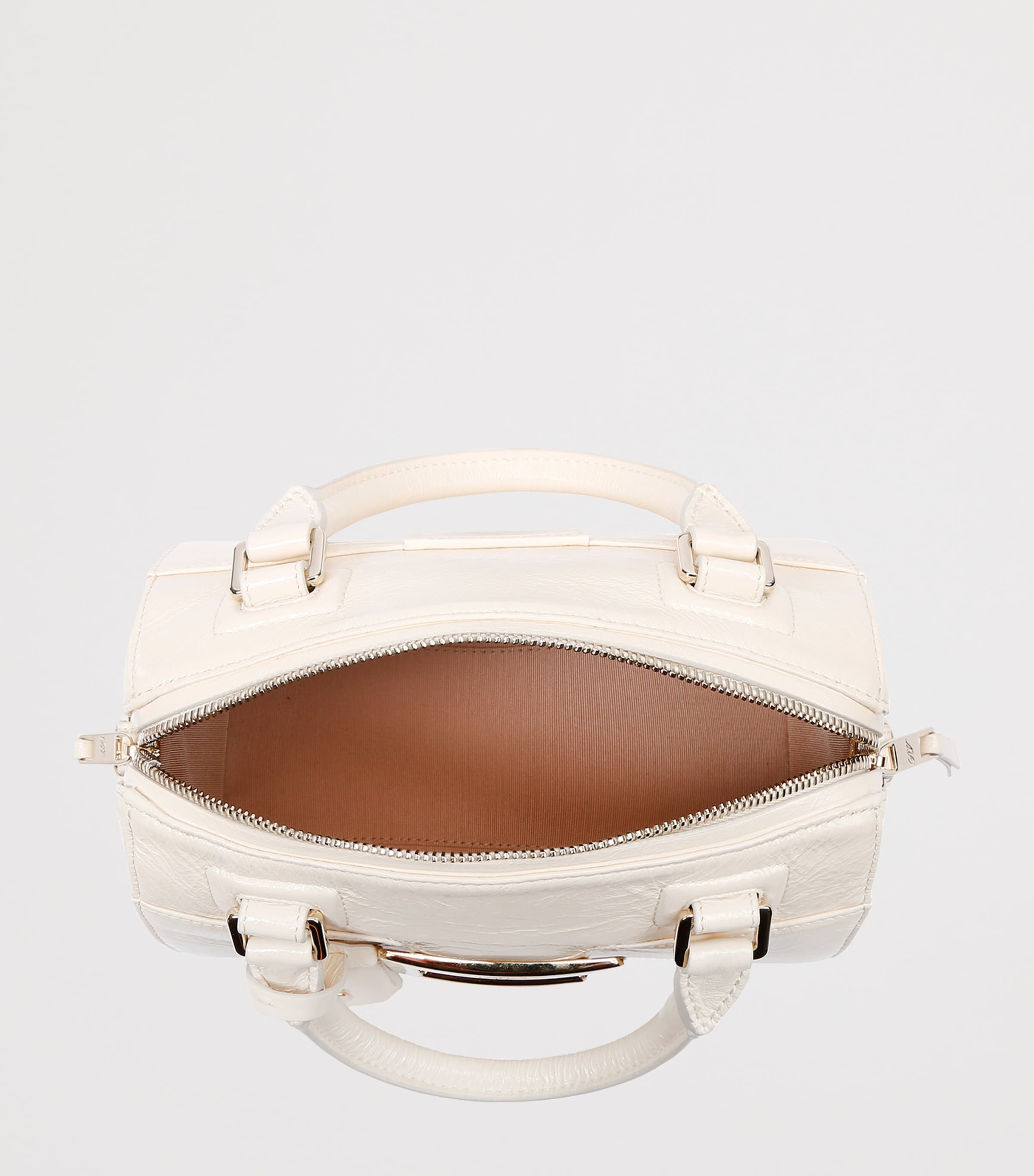 Roger Vivier Patent Leather Belle Vivier Top-Handle Bag Bone Image 2