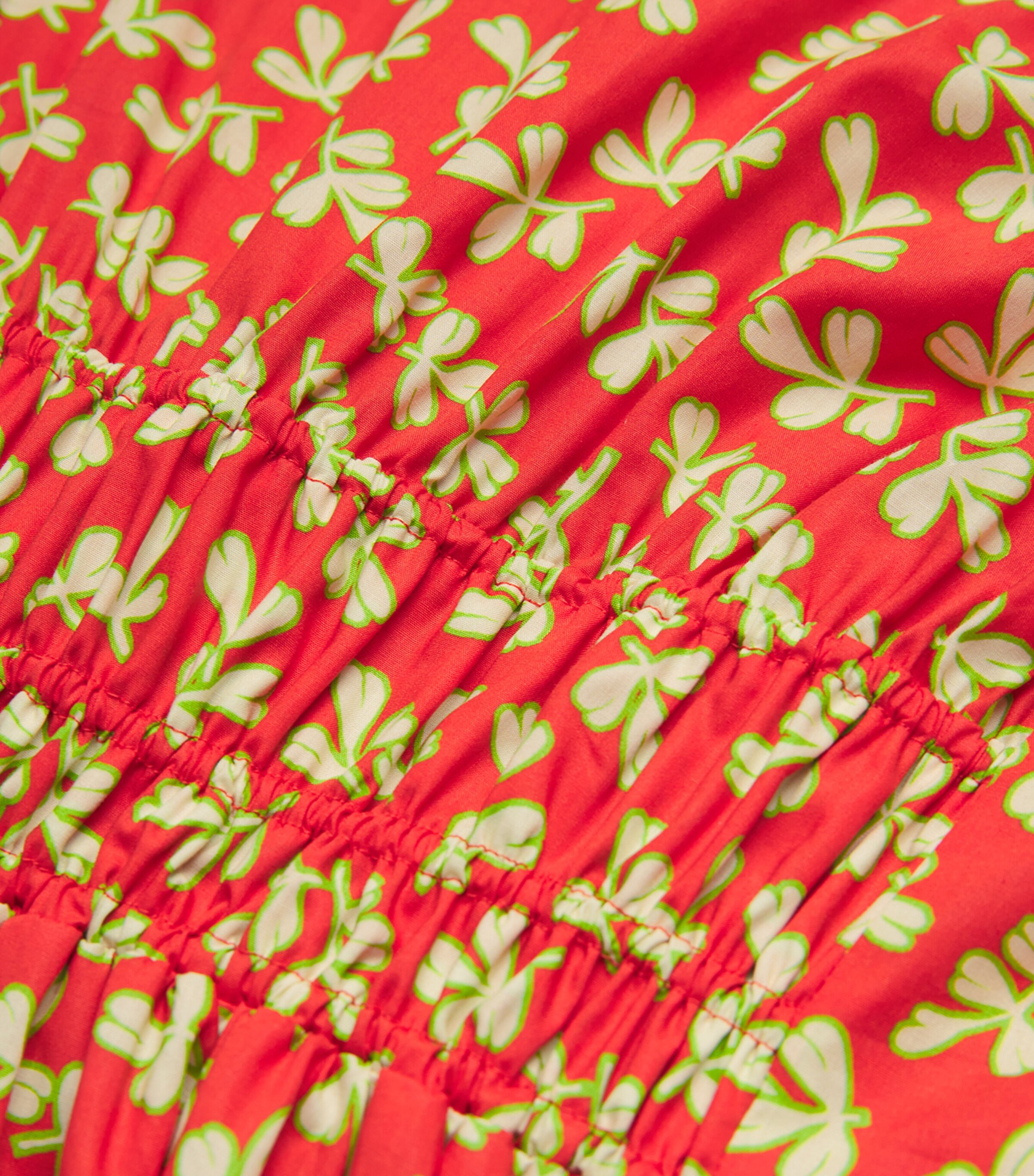 Poplin Leaf Print Midi Dress RED LITTLE LEAVES Image 5