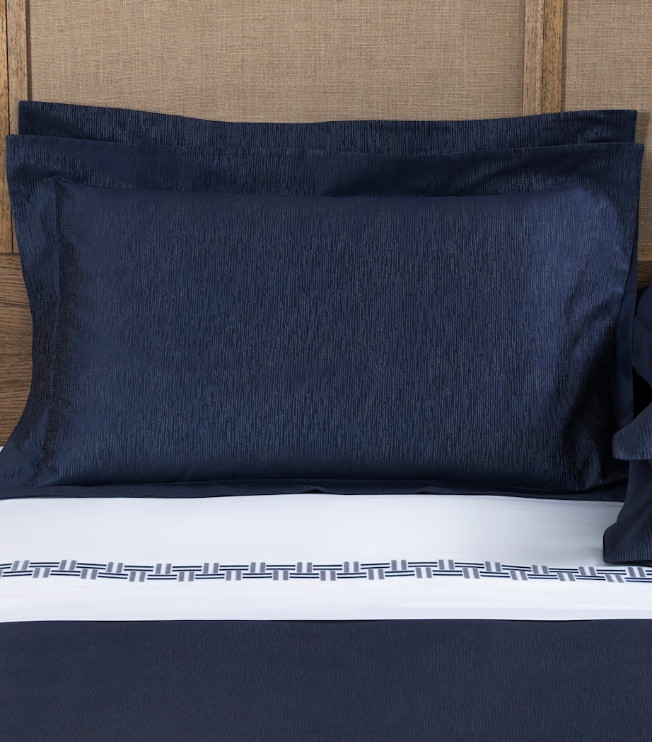 Rays Oxford Sham Pillowcase (51cm x 71cm) 8E23 - STEEL BLUE/GR Image 1