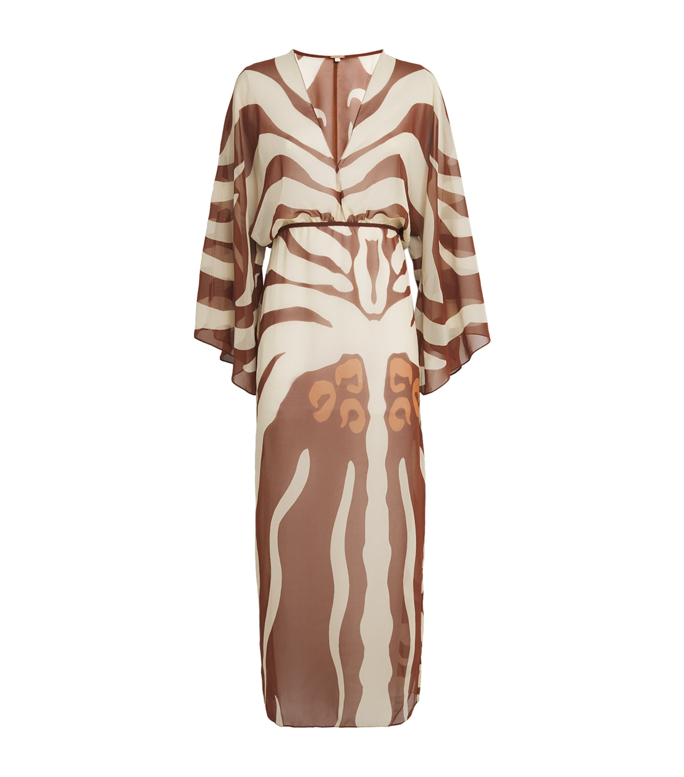 Johanna Ortiz Printed Spiritual Healers Kaftan Maxi Dress In Brown