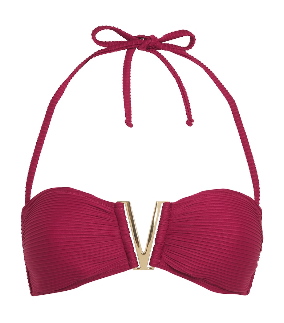Ribbed Cassis Bikini Top BET-RED Image 1