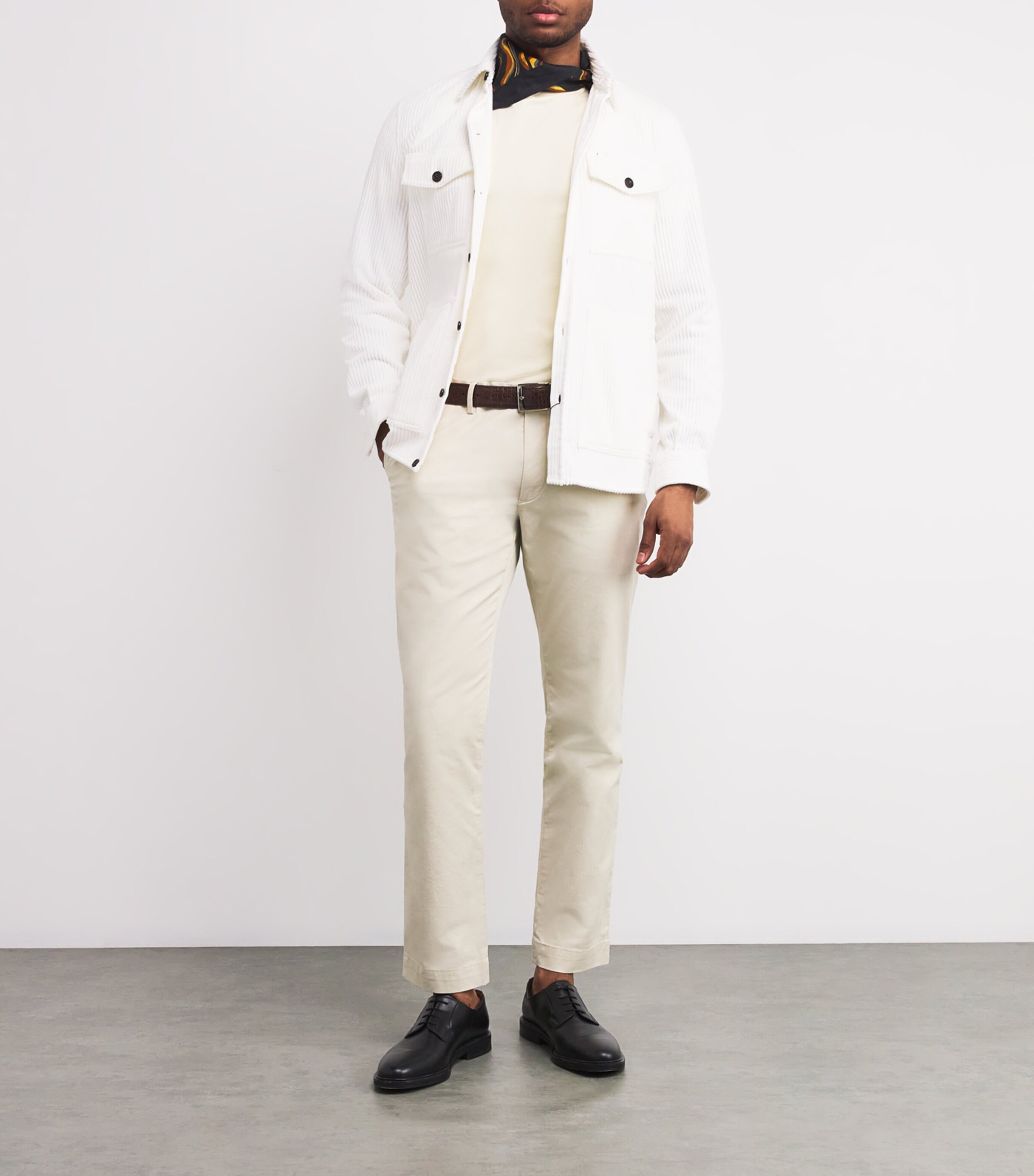 Ralph Lauren Purple Label Mens Cotton T-Shirt Classic Cream Image 2