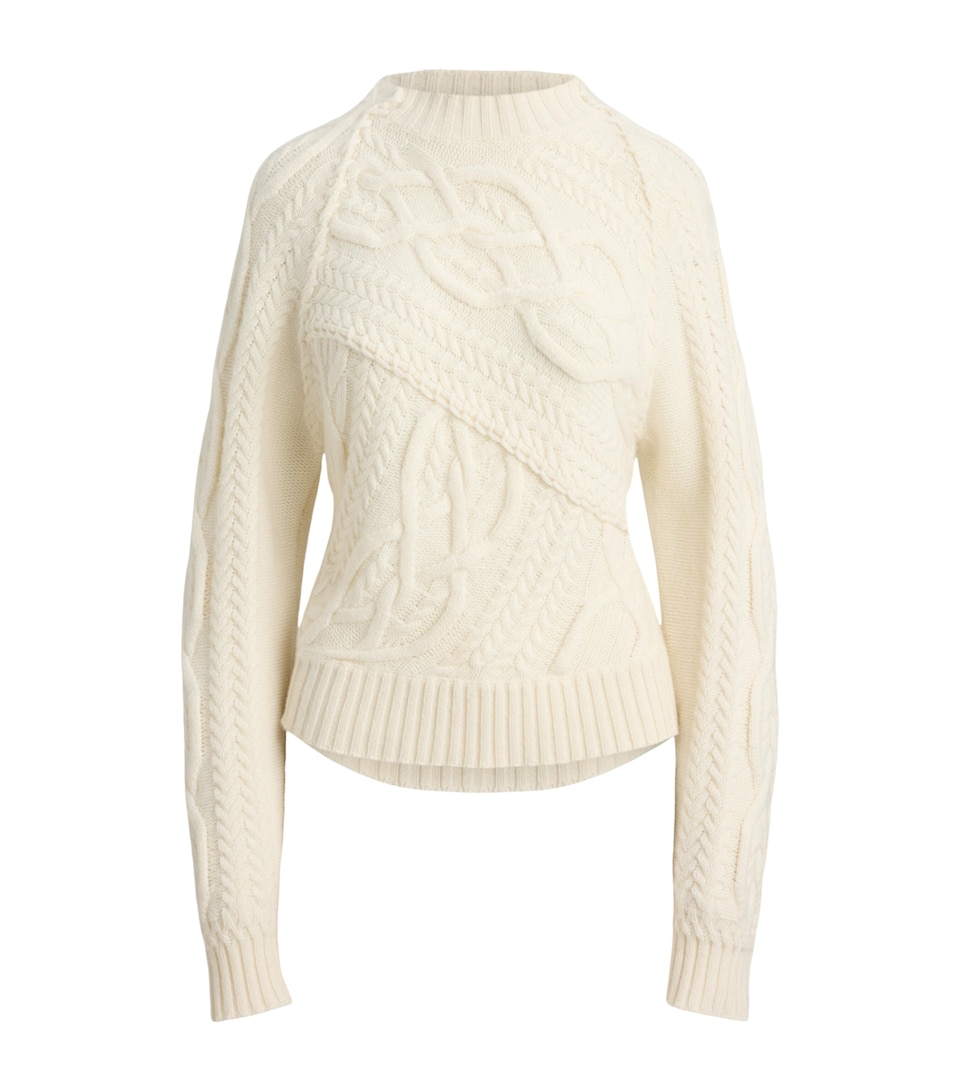 Ralph Lauren Cashmere Cable-Knit Sweater Natural