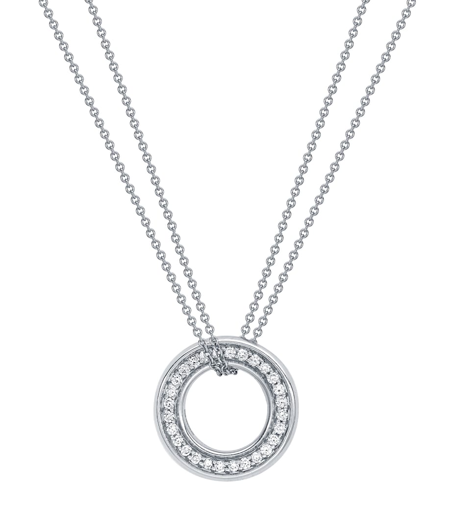 White Gold and Diamond Medium Roulette Pendant SILVER Image 1