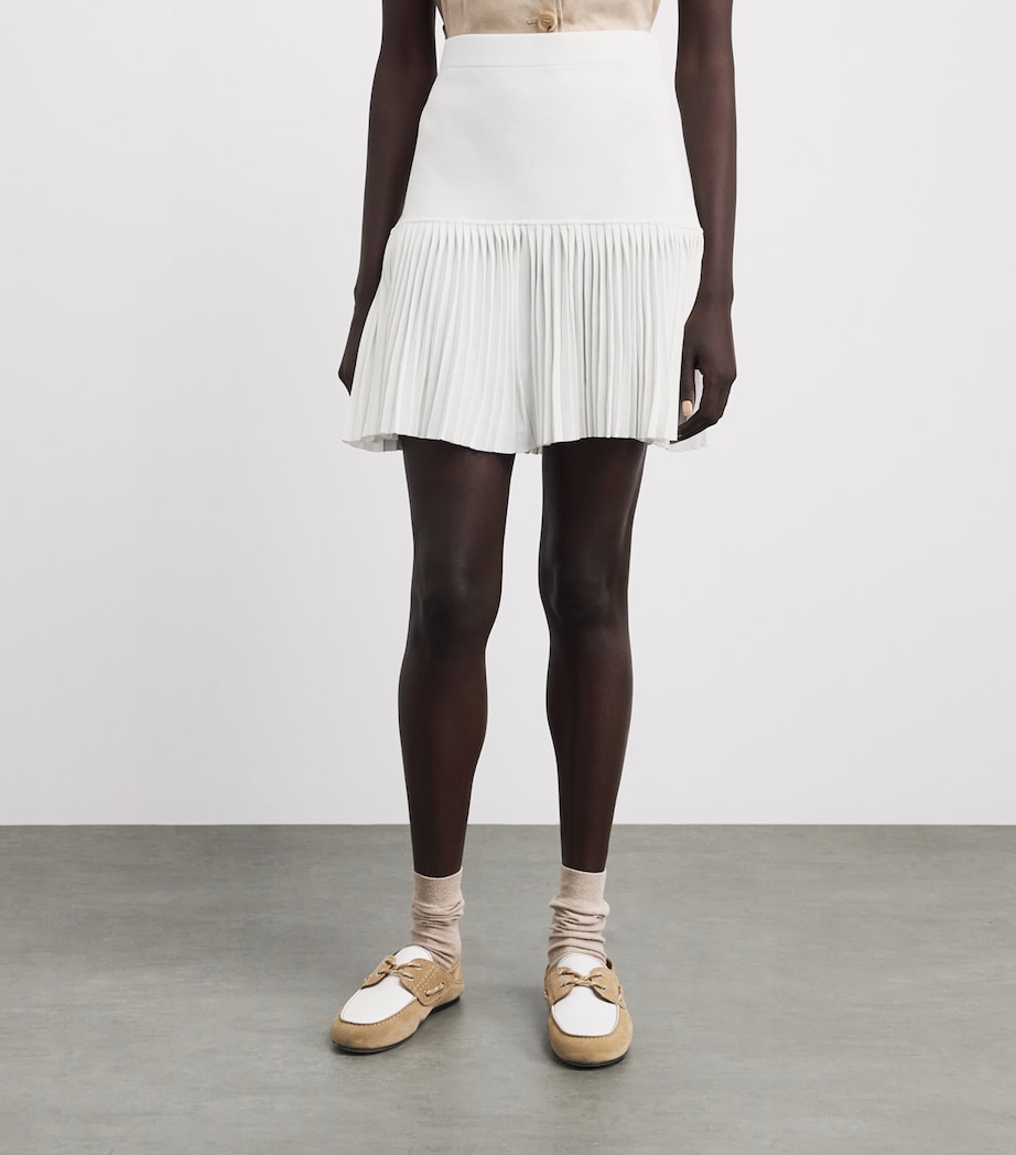 Claudie Pierlot Womens Pleated Mini Skirt Ecru Image 4