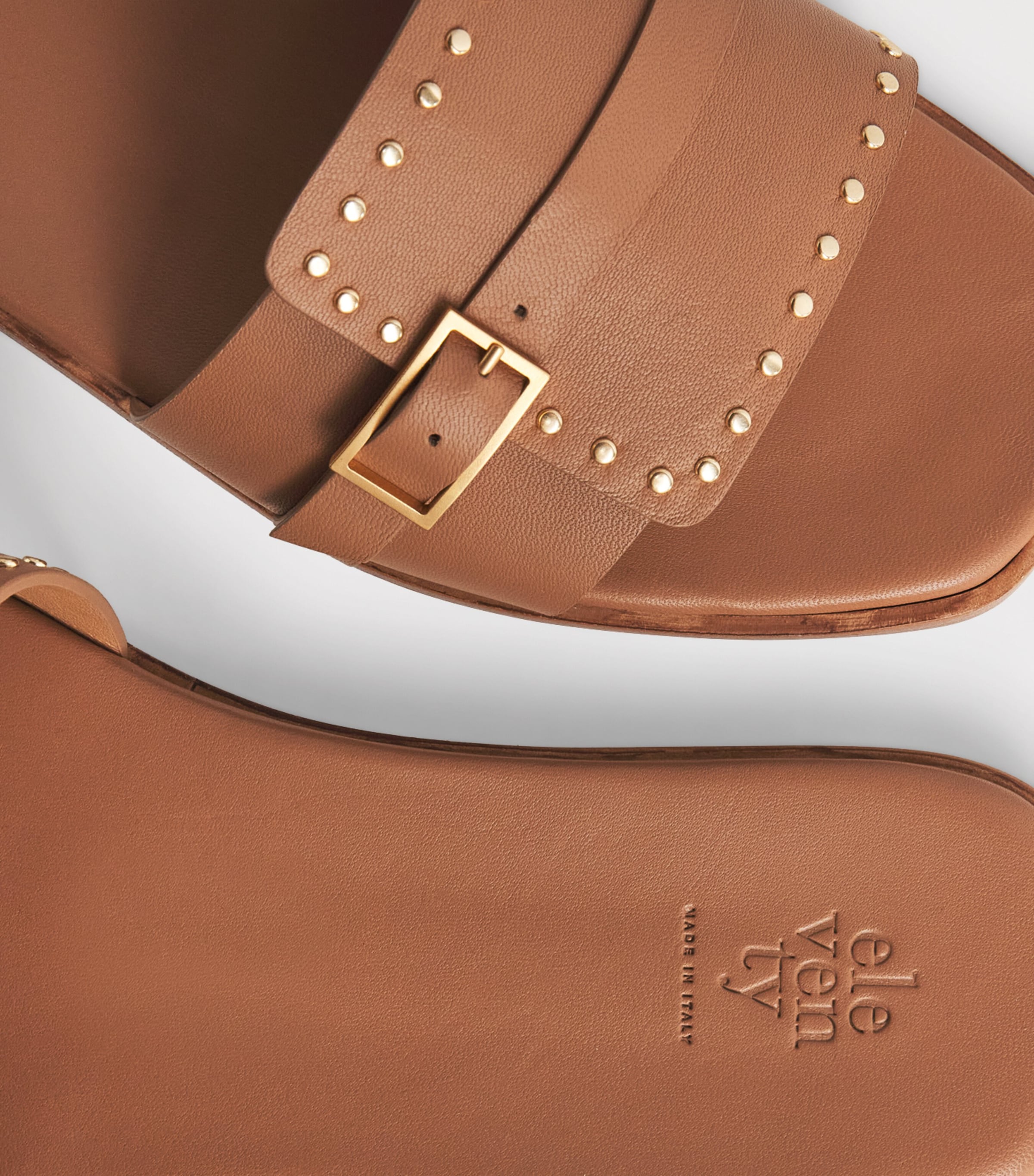 Eleventy Leather Embellished Sandals Cammello Image 6
