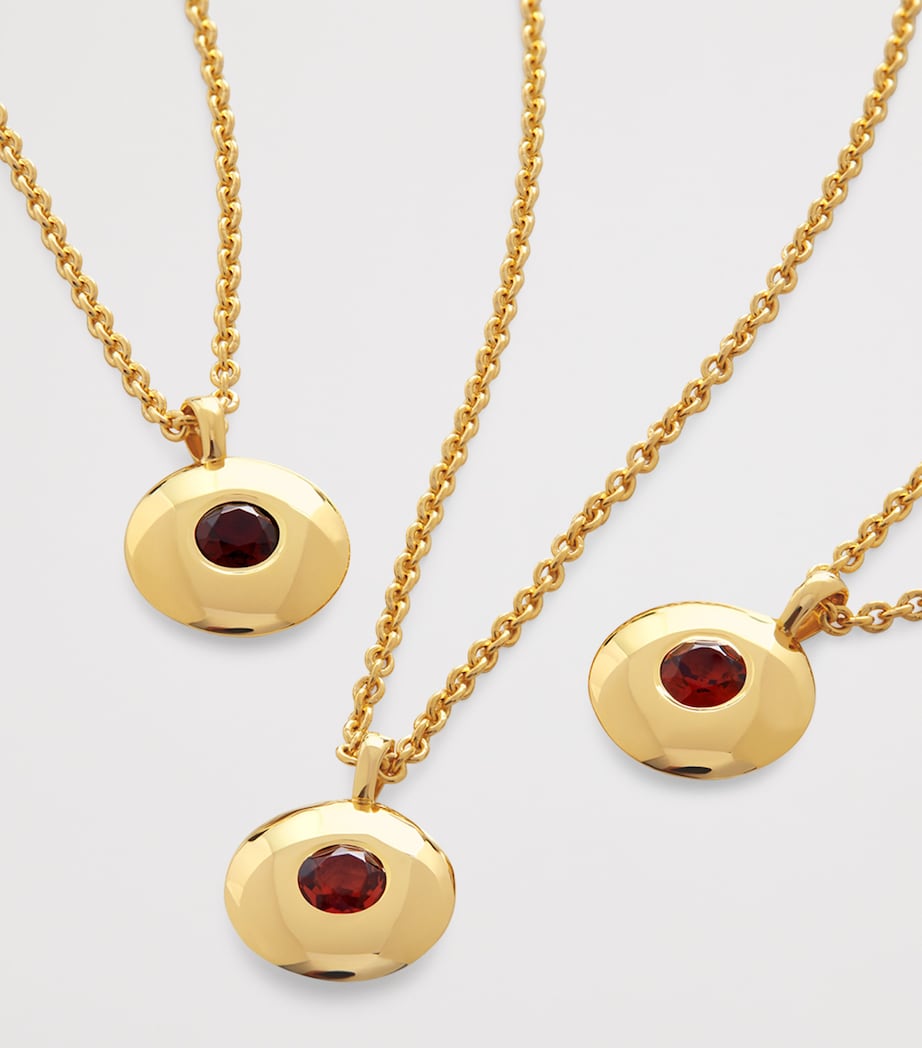 Monica Vinader Gold Vermeil and Ruby January Birthstone Necklace Gold Vermeil Image 5