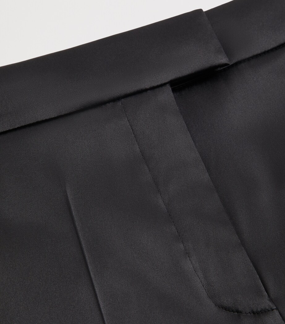 Valentino Womens Stretch-Silk Pleated Trousers Image 3