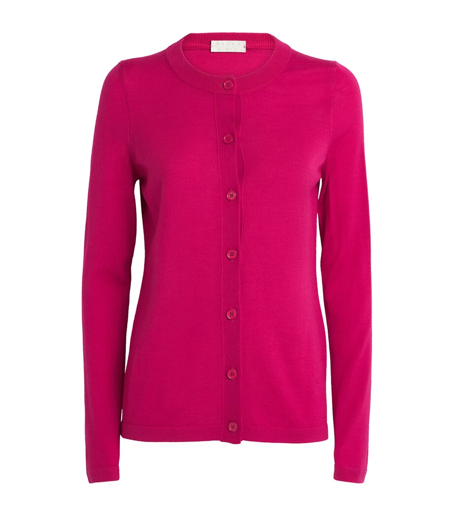 Merino Wool Extra-Fine Cardigan 8046 MAGENTA Image 1